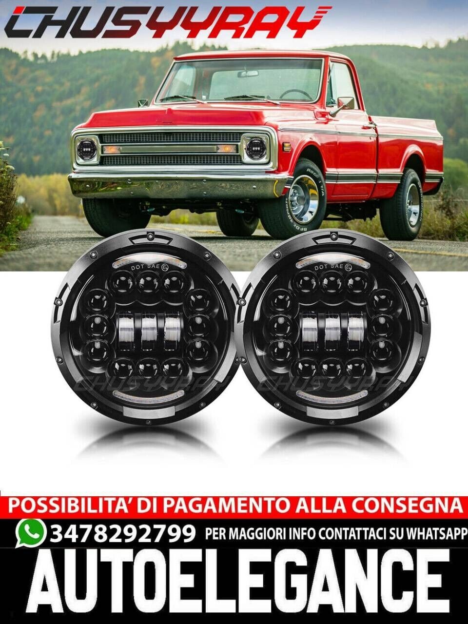 Dot 60W 7 " Pouce Feux LED Hi / Le Projecteur Beam pour Jeep Wrangler JK Tj Lj