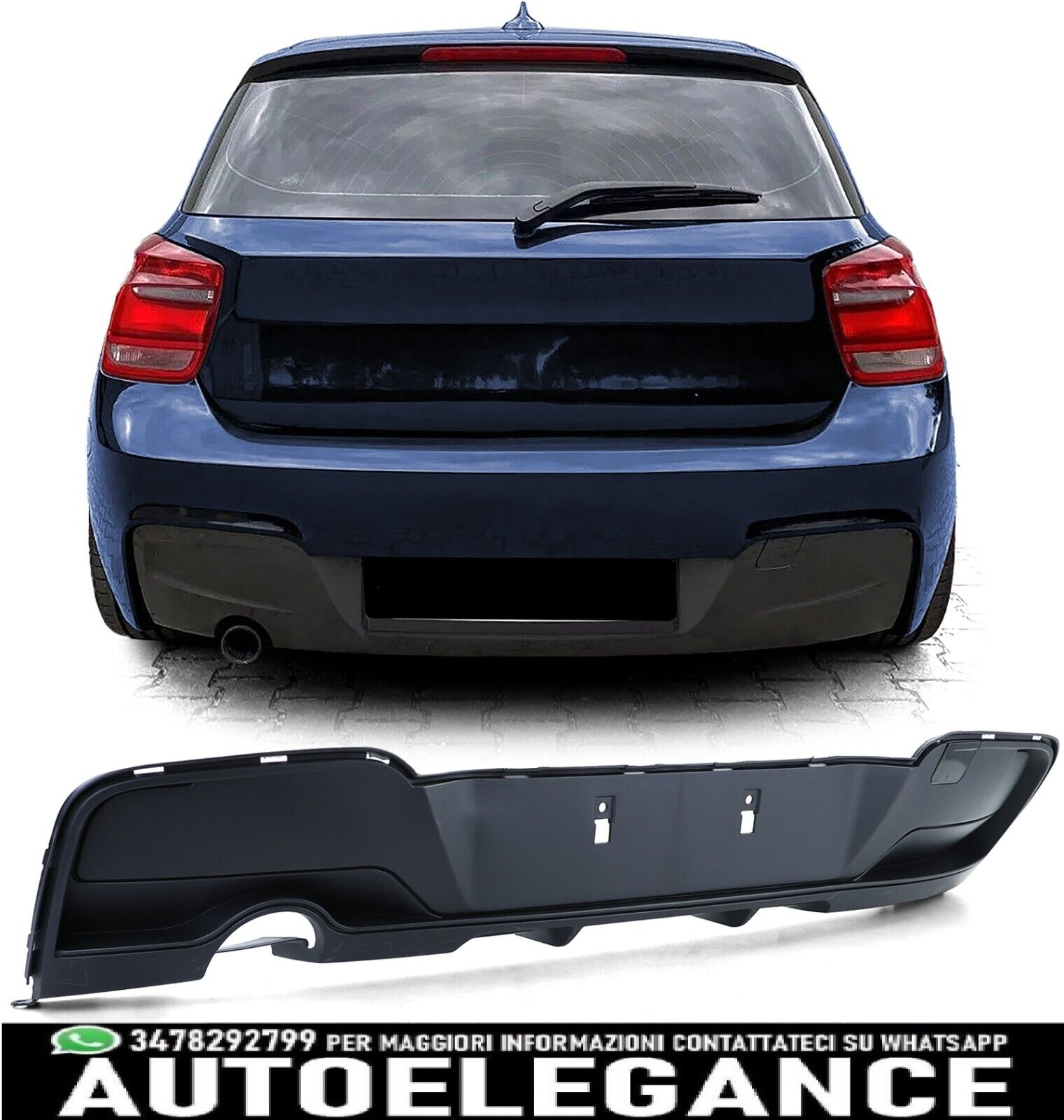 Diffusore posteriore Performance Matt adatto a 1 serie BMW F20 F21 114 116 118