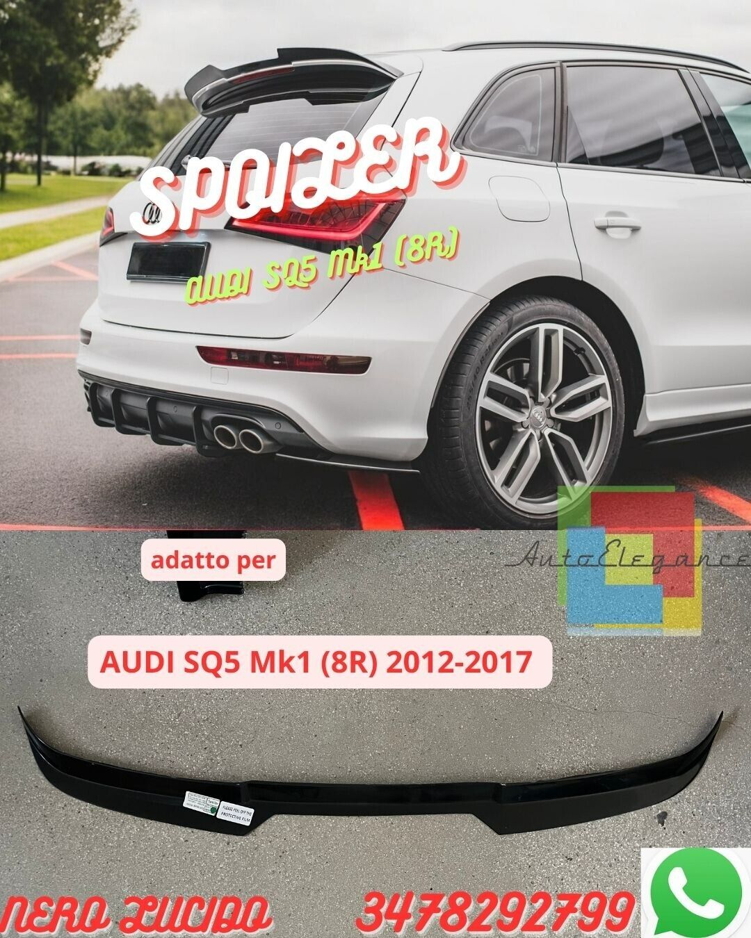 ??Spoiler ADATTO POUR AUDI SQ5 Mk1 (8R) 2012-2017 ??