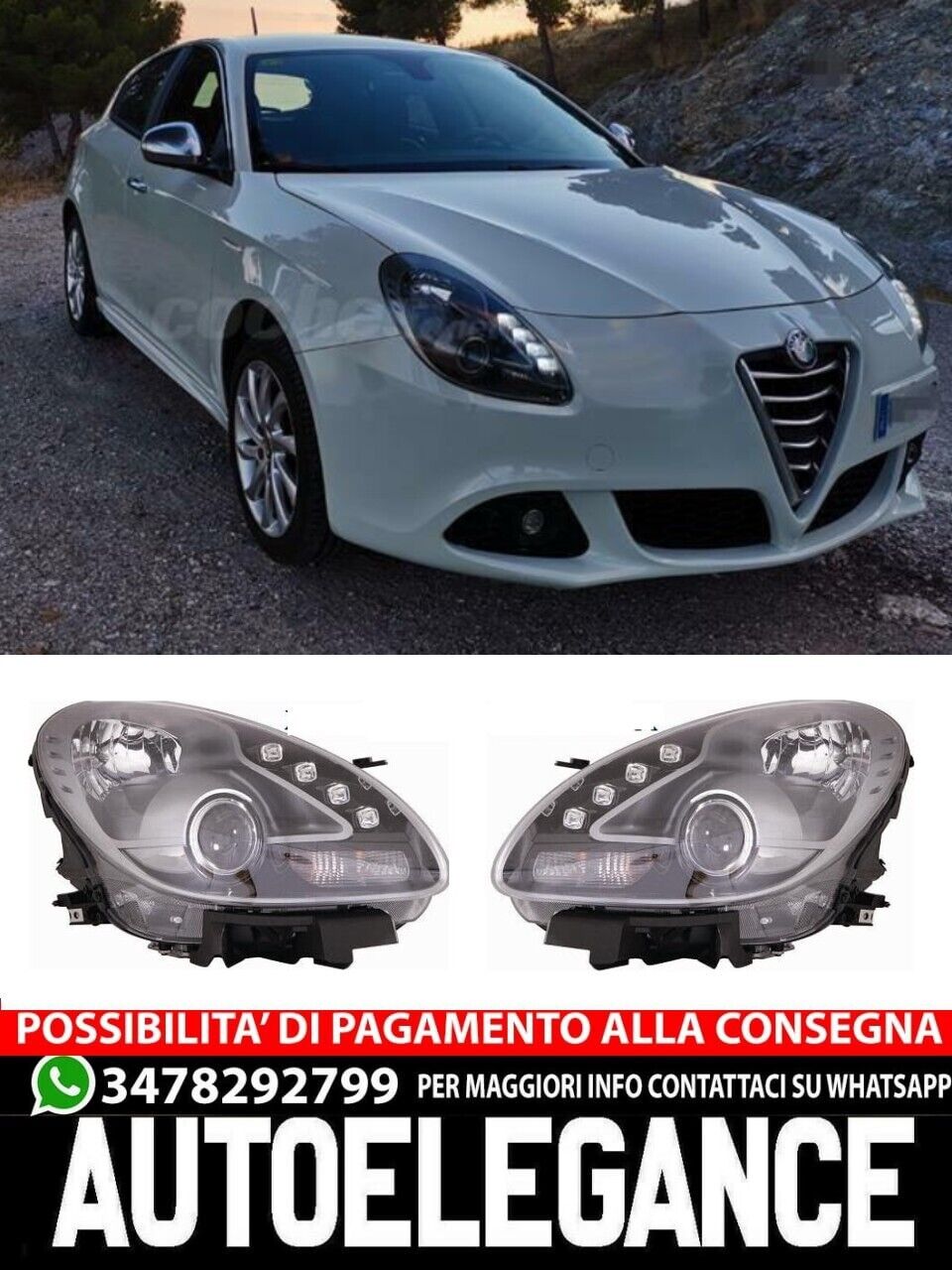 Par de Faros Proyector Delantero Izquierdo Derecho Alfa Giulietta 2010 IN Poi P/