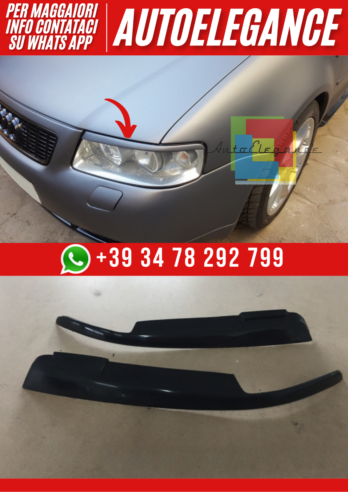 ??Palpebre  Fari Compatibili con Audi A3 8L ver 2 (1999&ndash;2003)??