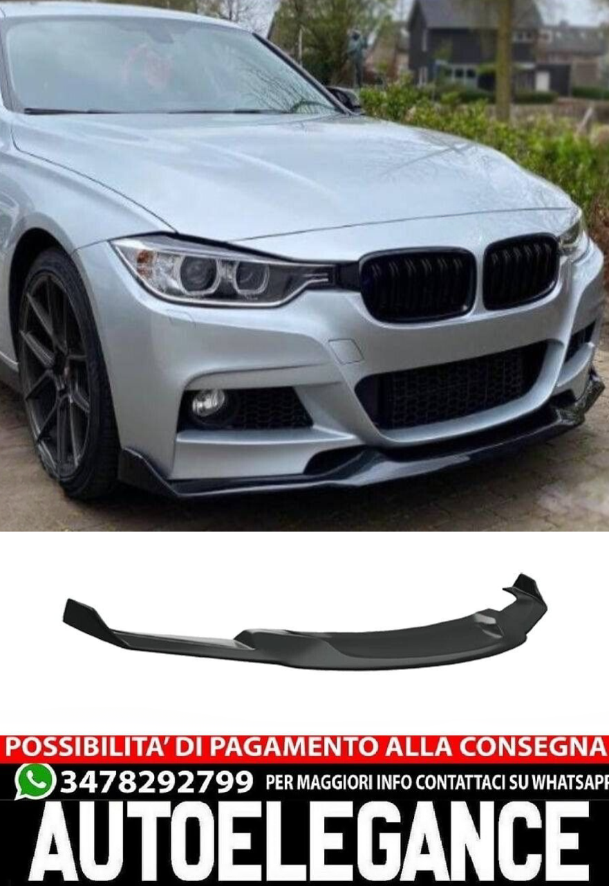Labbro anteriore spoiler anteriore per BMW Serie 3 F30 M-Tech 2012-2019 nero