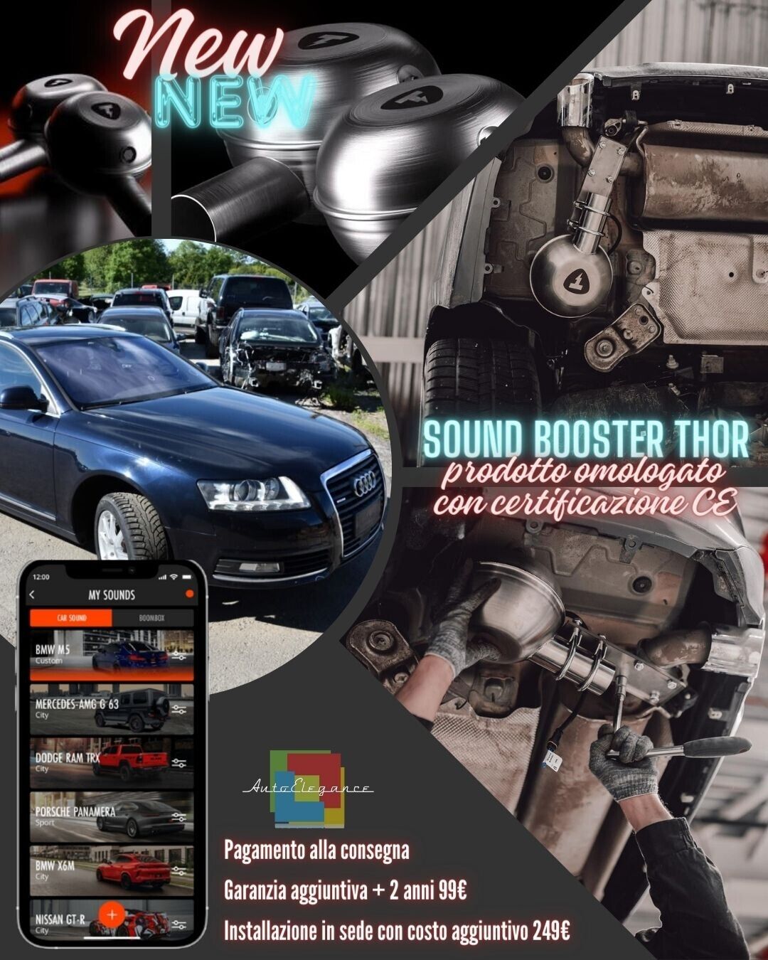 Sound Booster Thor Suono Sportivo Scarico adatto per AUDI A6 Avant 4F5/C6 08-23