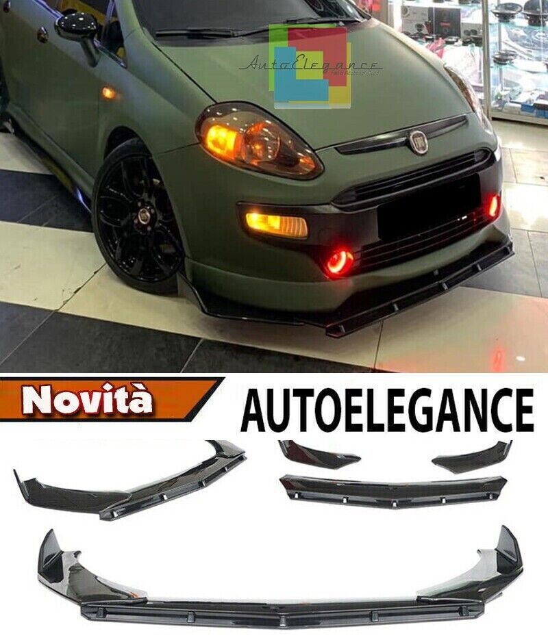FIAT GRANDE PUNTO EVO SPLITTER DELANTERO GLANZ SCHWARZ SPORTLICHER LOOK - 3P