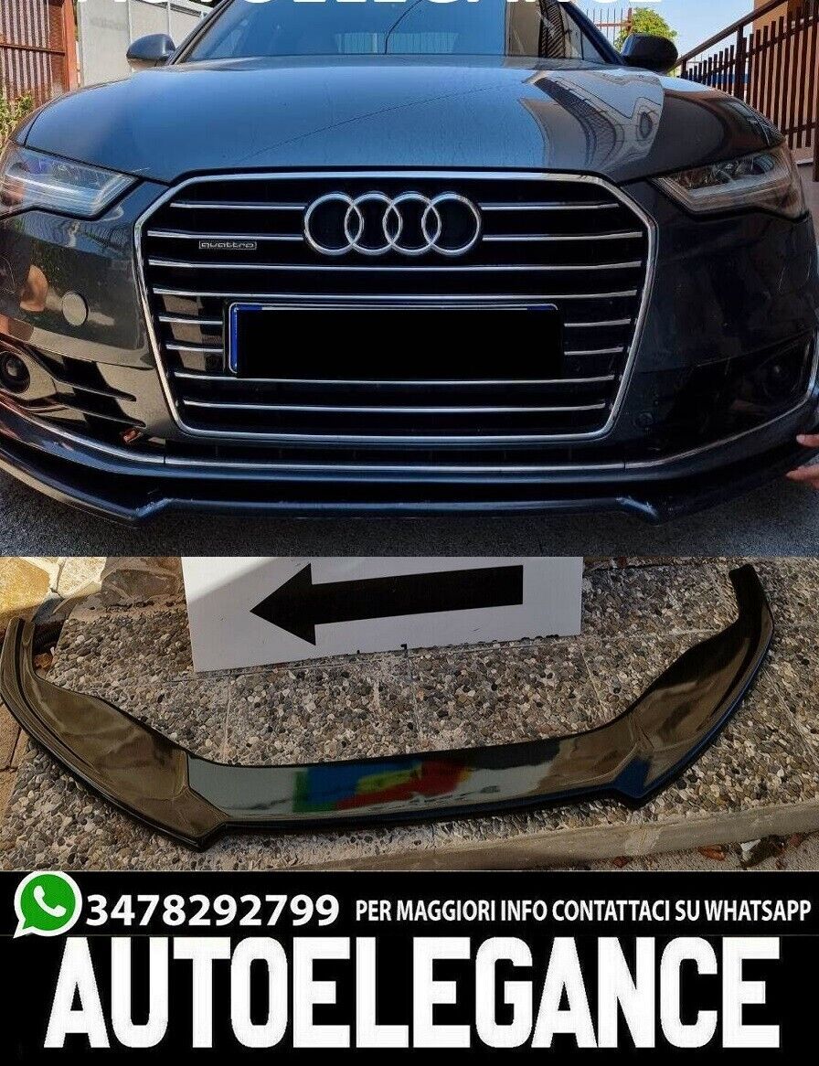 SOTTO PARAURTI ANTERIORE AUDI A6 4G C7 SPLITTER NERO LUCIDO LAMA 0053