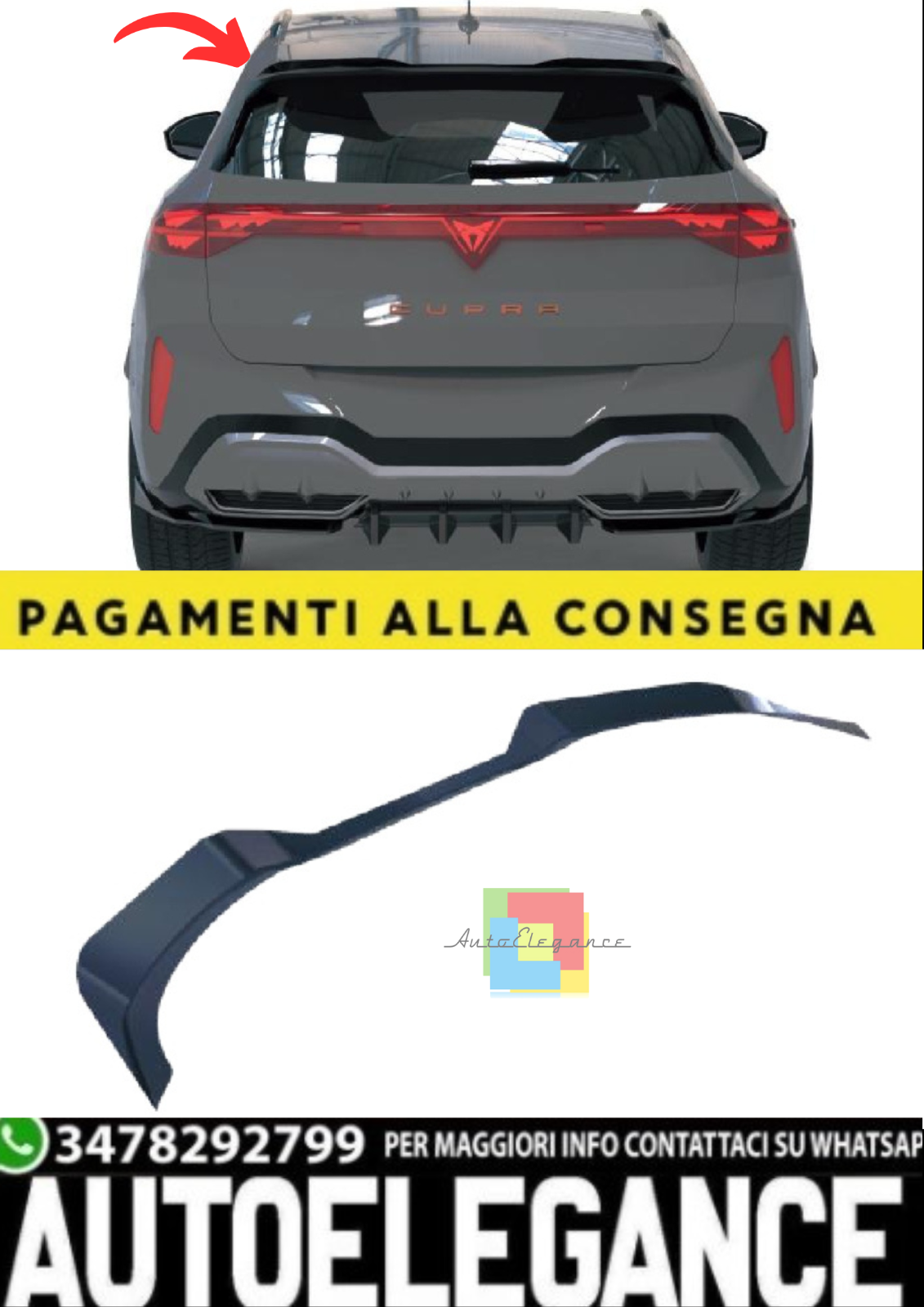 SPOILER Hinten f&uuml;r Cupra Terramar (2024 &ndash; Schwarz Gl&auml;nzend