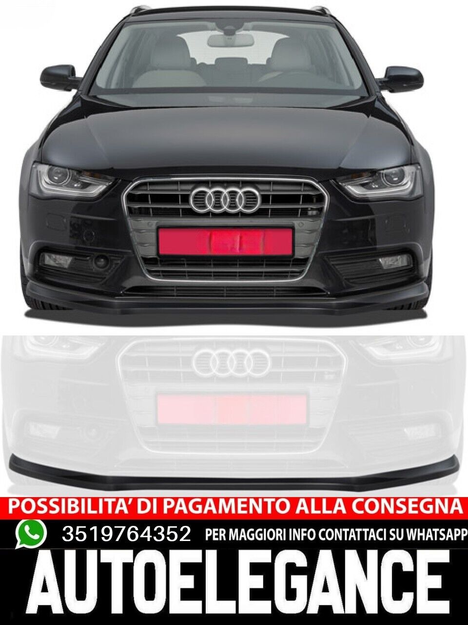 Spoiler splitter sottoparaurti con ABE per Audi A4 B8