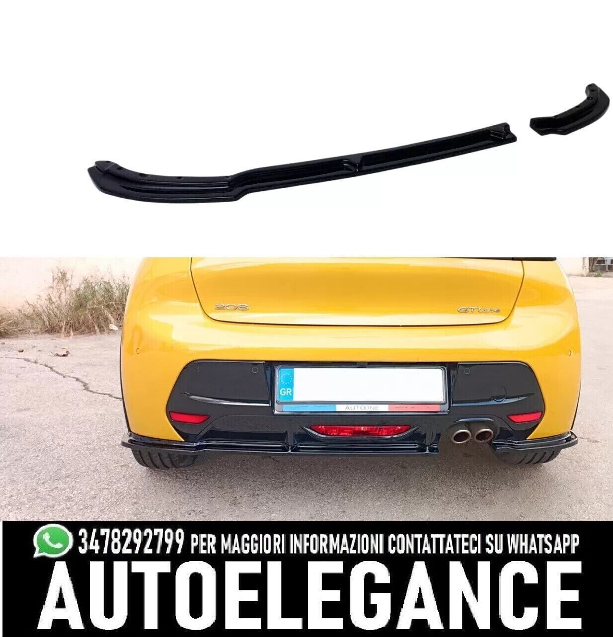 Splitter posterior Peugeot 208 Mk2 (2019-)