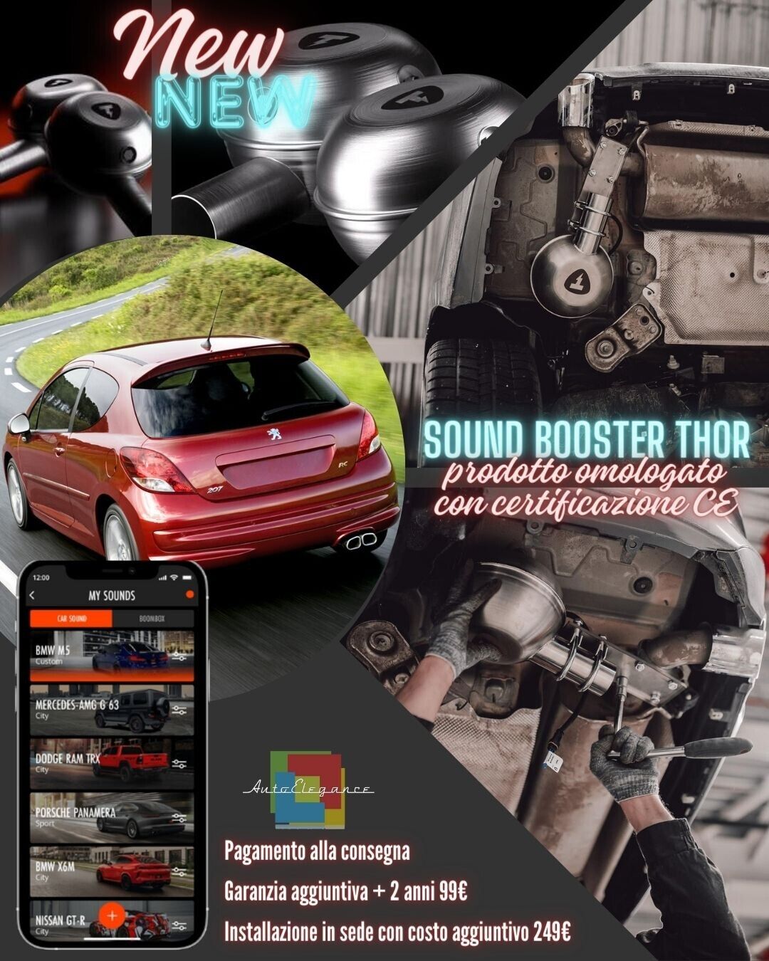 Sound Booster Thor Suono Sportivo Scarico adatto per PEUGEOT 207 08-23