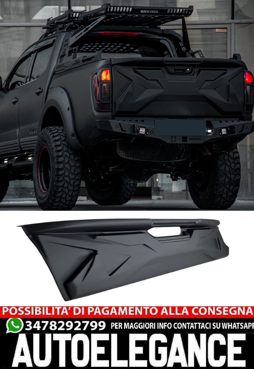 Protection Porte de Coffre &agrave; Bagage pour Nissan Navara D23 2014+ NP300 Noir Mat
