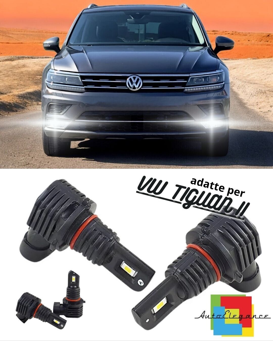 Set LED H8 6000K Blanc Canbus Feu de Brouillard Pour VW Tiguan II Ultra Compact