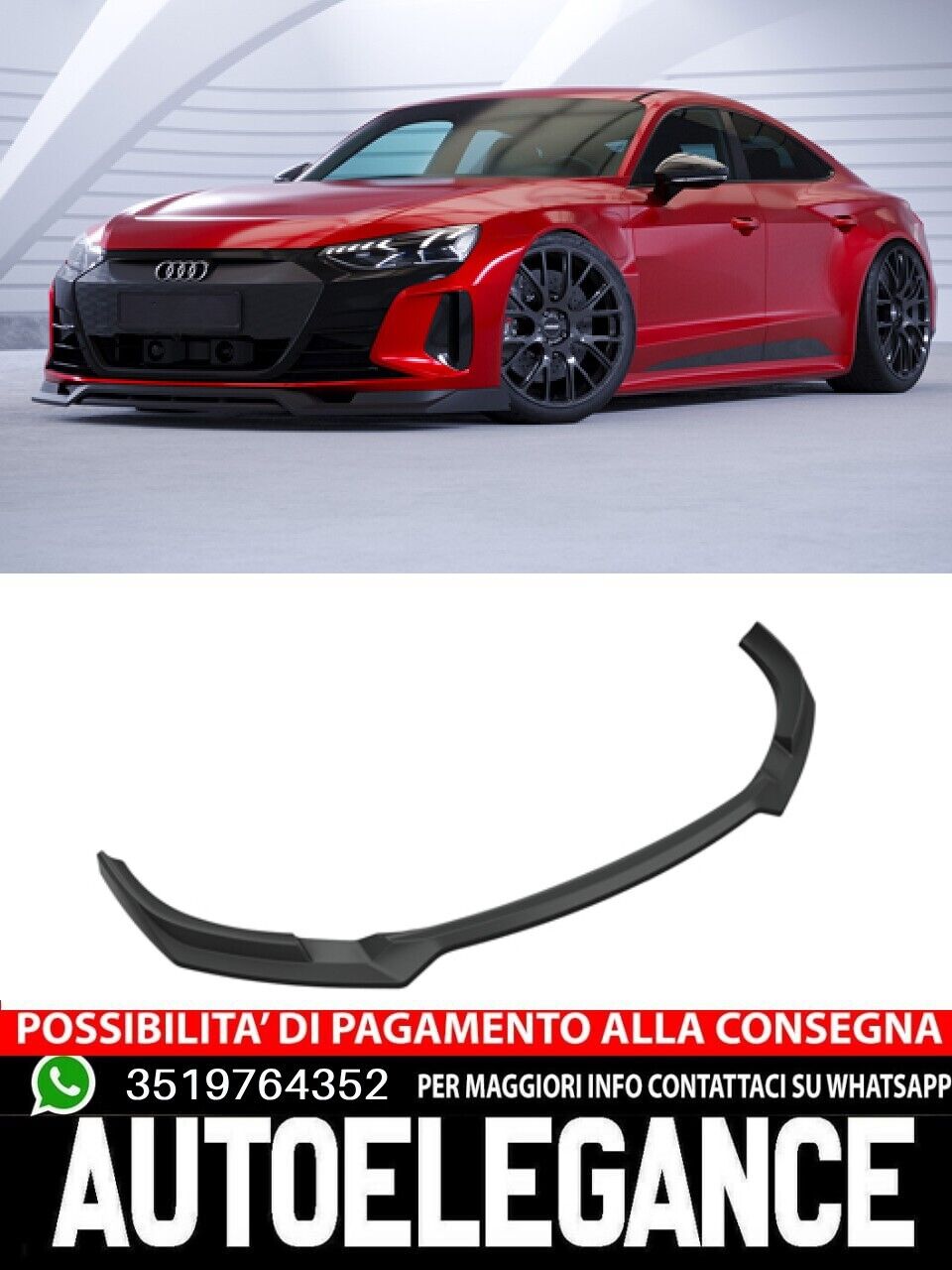 Spoiler splitter sottoparaurti con ABE adatto per Audi e-tron GT