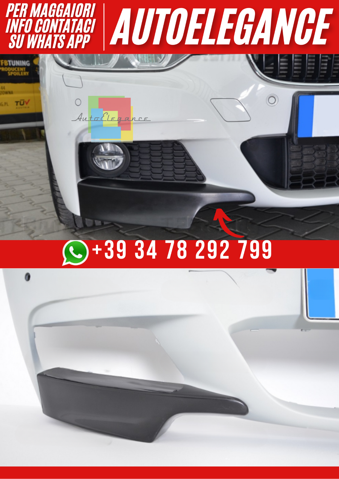 ??Spoiler Flare Splitter Anteriore per BMW F30/F31 M Paket??