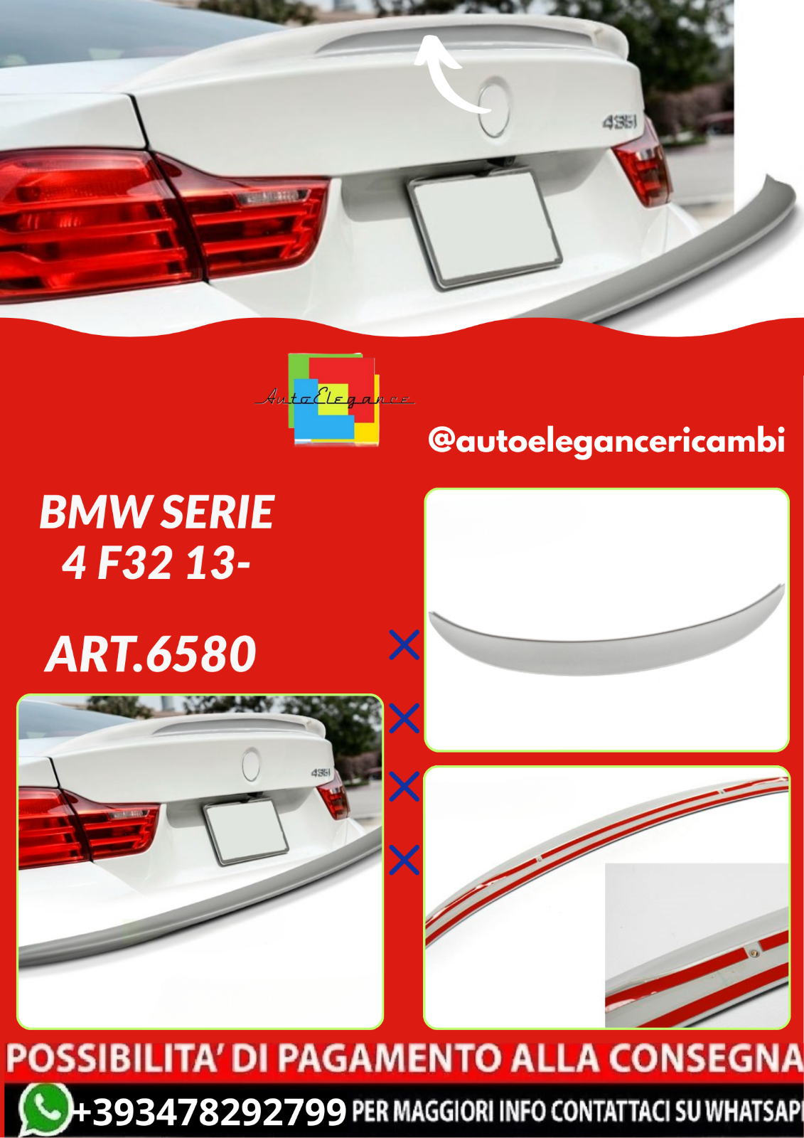 💕ART.6580  SPOILER BMW SERIE 4 F32 13-💕