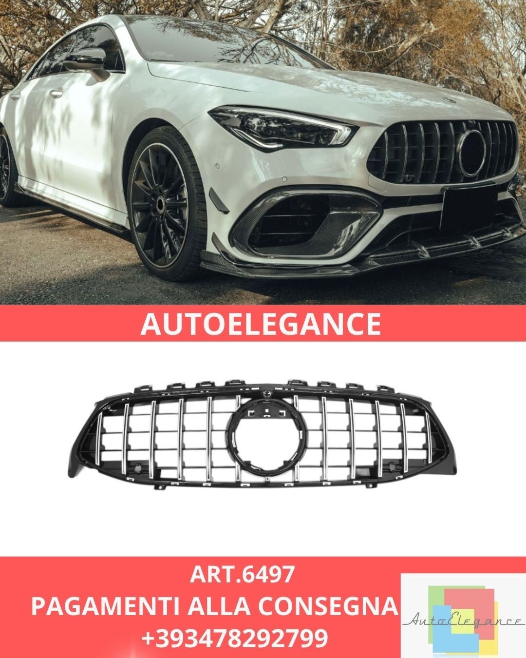 ART.6497 Parrilla Adecuada para Mercedes W118 C118 CLA-CLASS 19-23