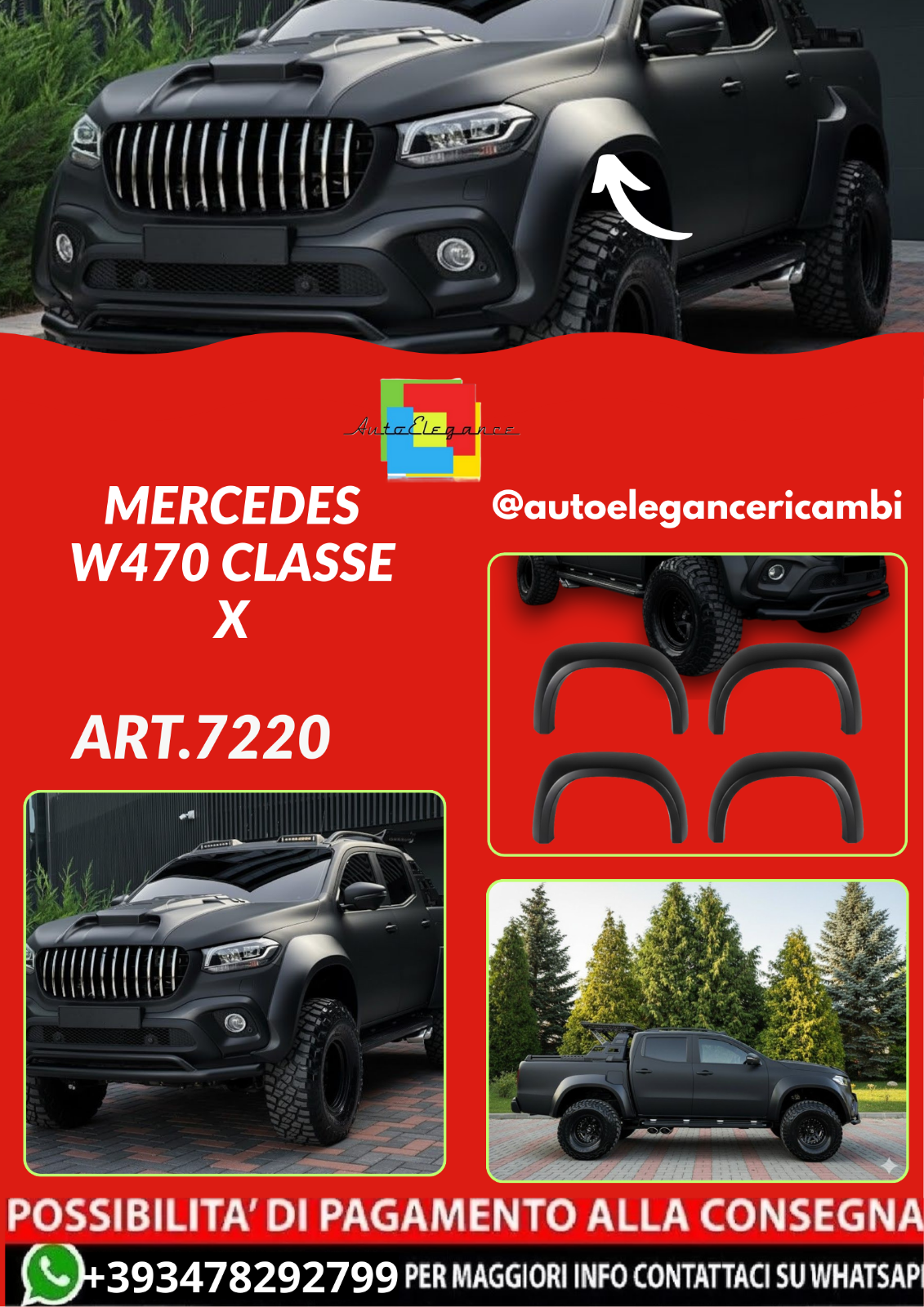 ART.7220 JUMBO RADLAUFVERBREITERUNGEN GEEIGNET FÜR MERCEDES W470 X-KLASSE