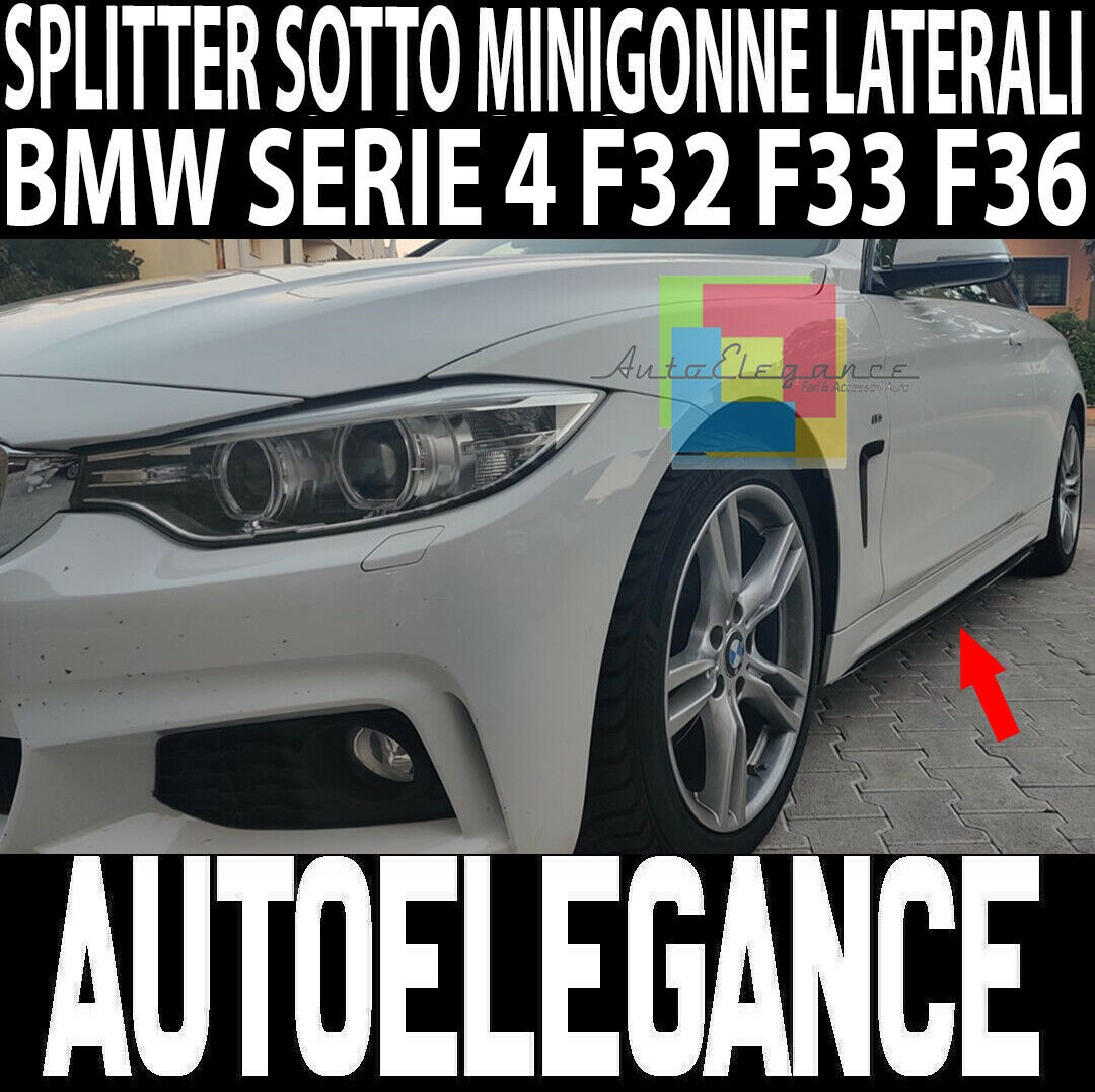 BMW SERIE 4 F32 F33 F36 FLAPS SOTTO MINIGONNE LATERALI ABS NERO LUCIDO LAME