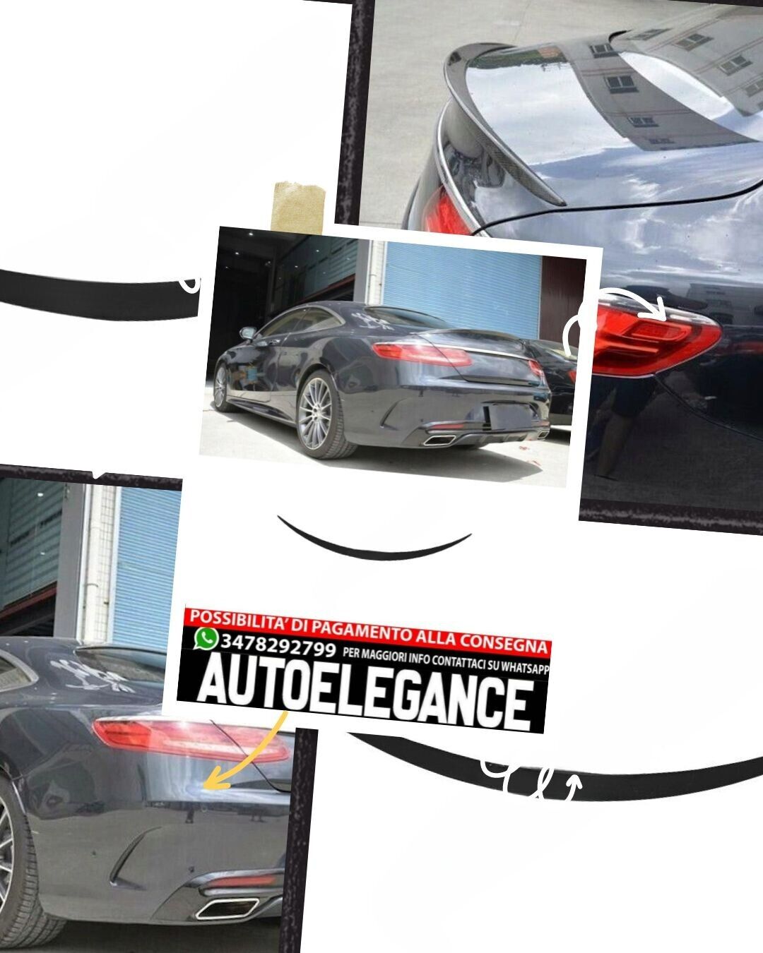 SPOILER adatto per MERCEDES S CLASS COUPE CABRIO C217 A217 2014-2020