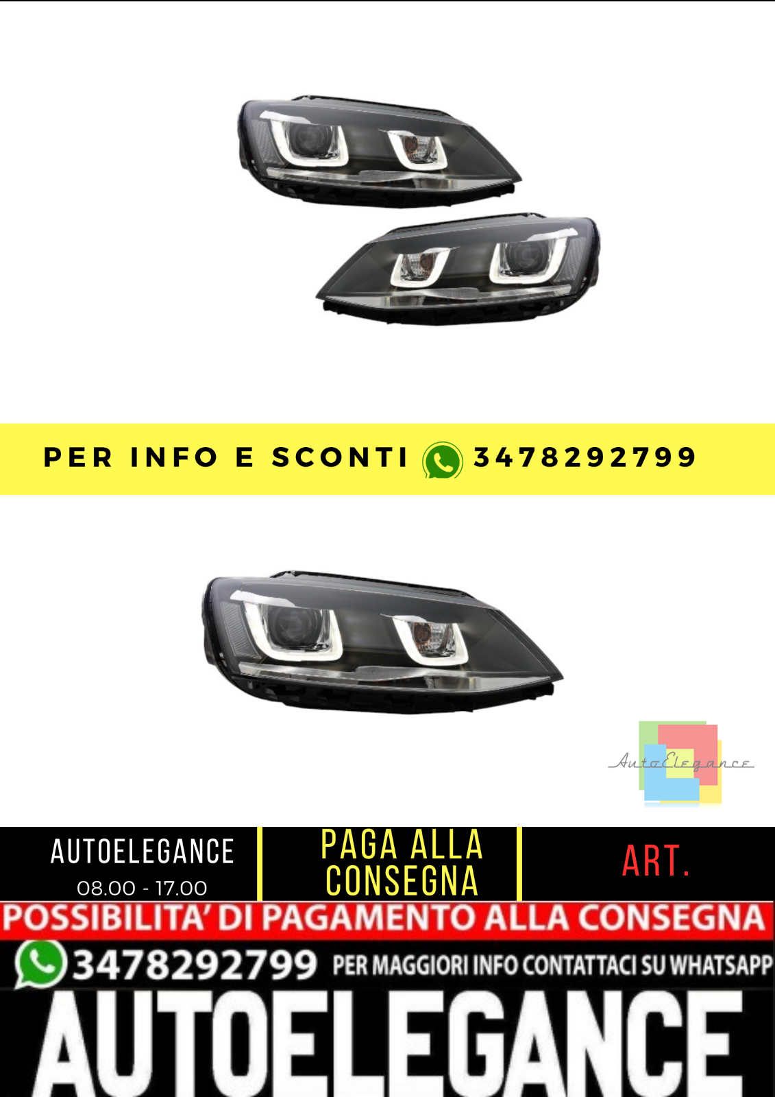 Fari anteriori a LED adatti per VW Jetta Mk6 VI