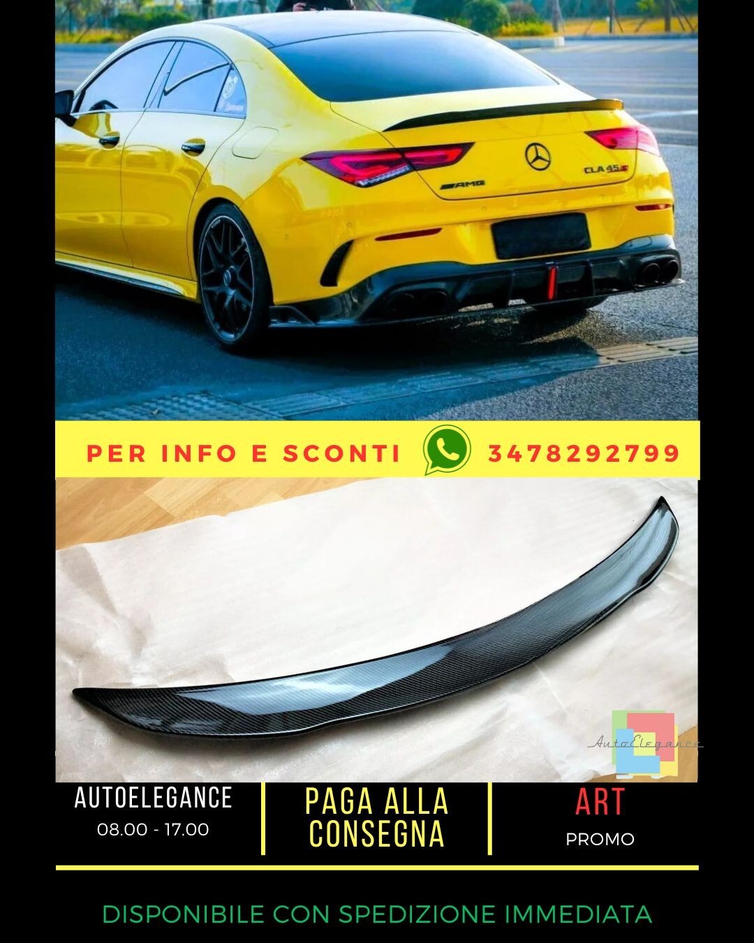 Set Spoiler Kohlefaser Geeignet f&uuml;r Mercedes Cla Classe W118 C118