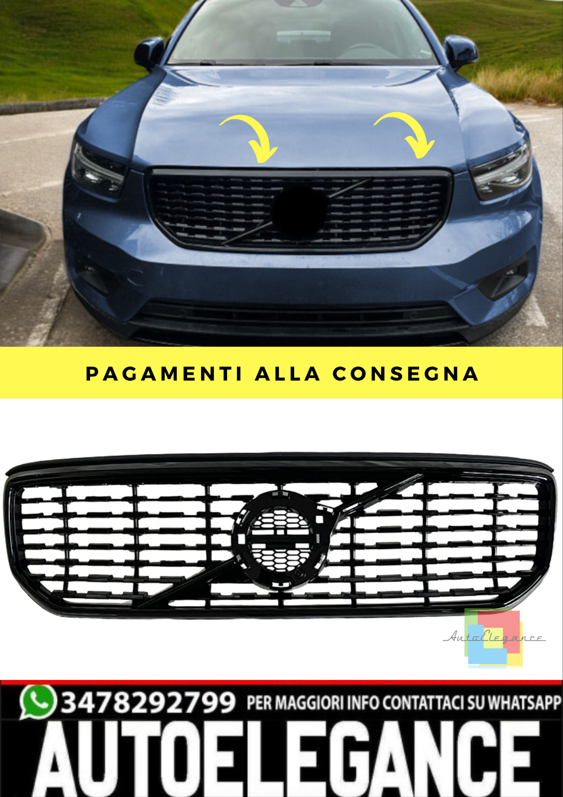 Rejillas Deportivas Adecuadas Para Volvo XC40 A&ntilde;o 2017-2022