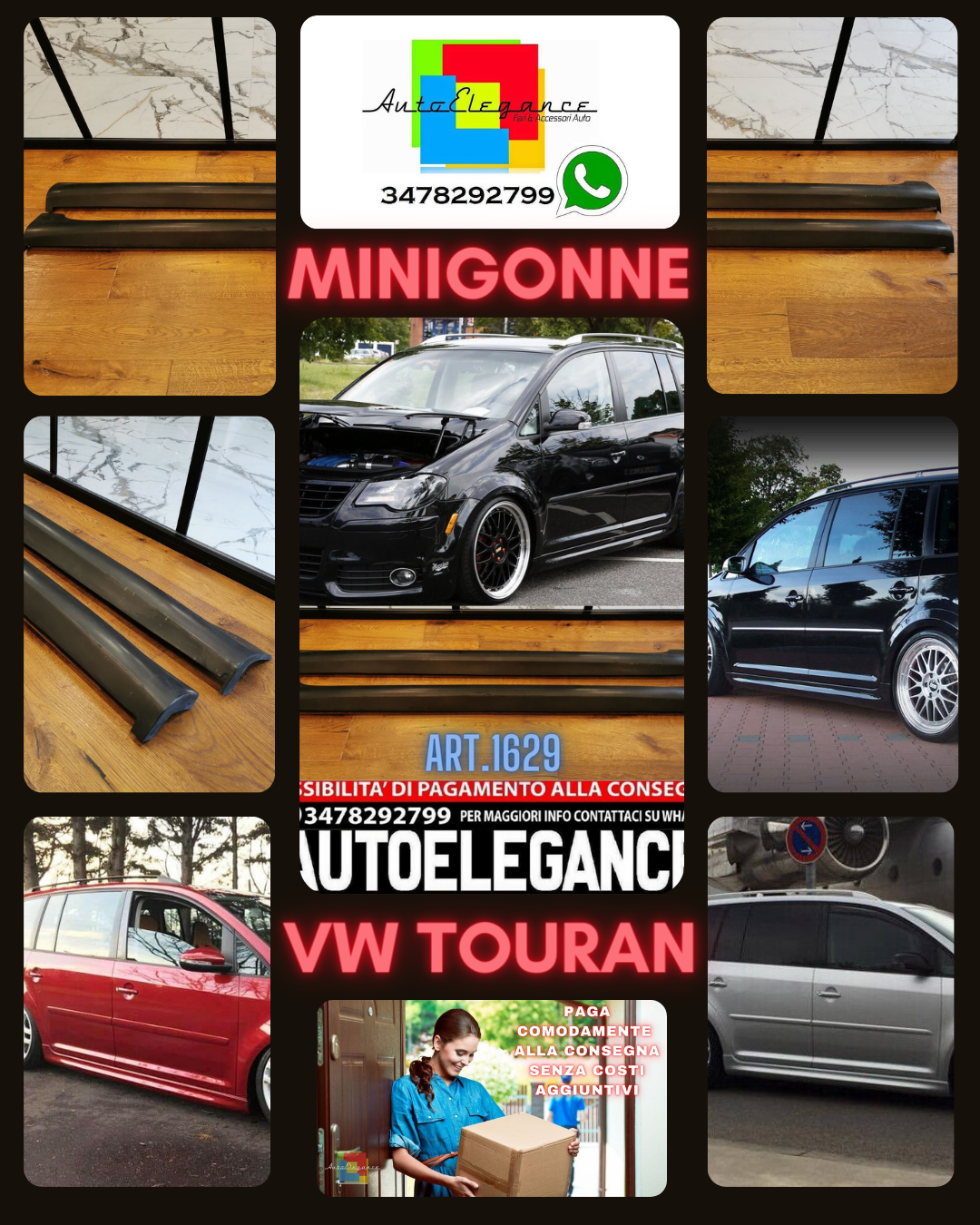 MINI JUPES ADAPT&Eacute;ES POUR VW TOURAN 2003-2010 LOOK TUNING DESIGN SPORTIF BRUT