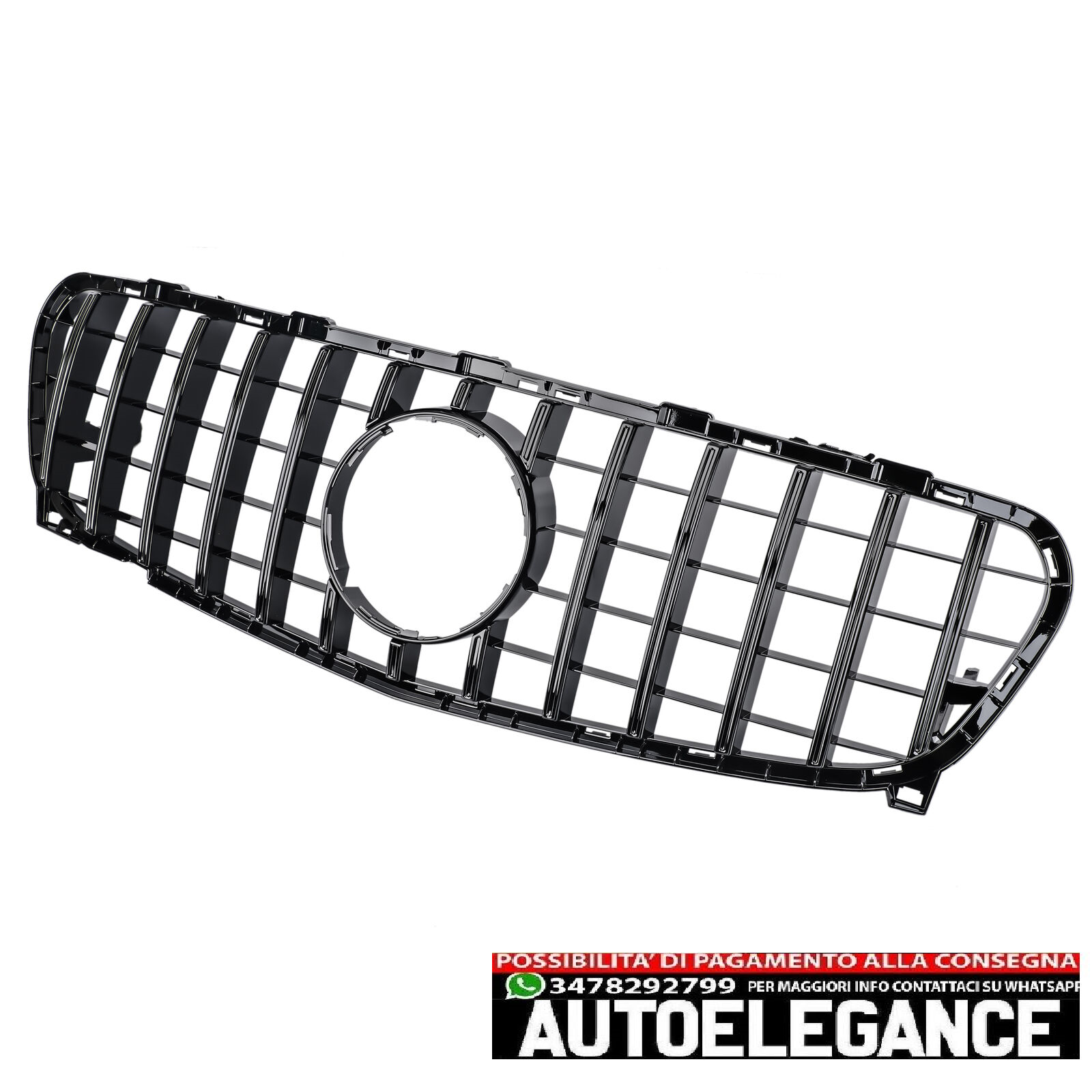 Front Reja Panamericana Adecuado For Mercedes Gla X156 16-19 Glosado Black