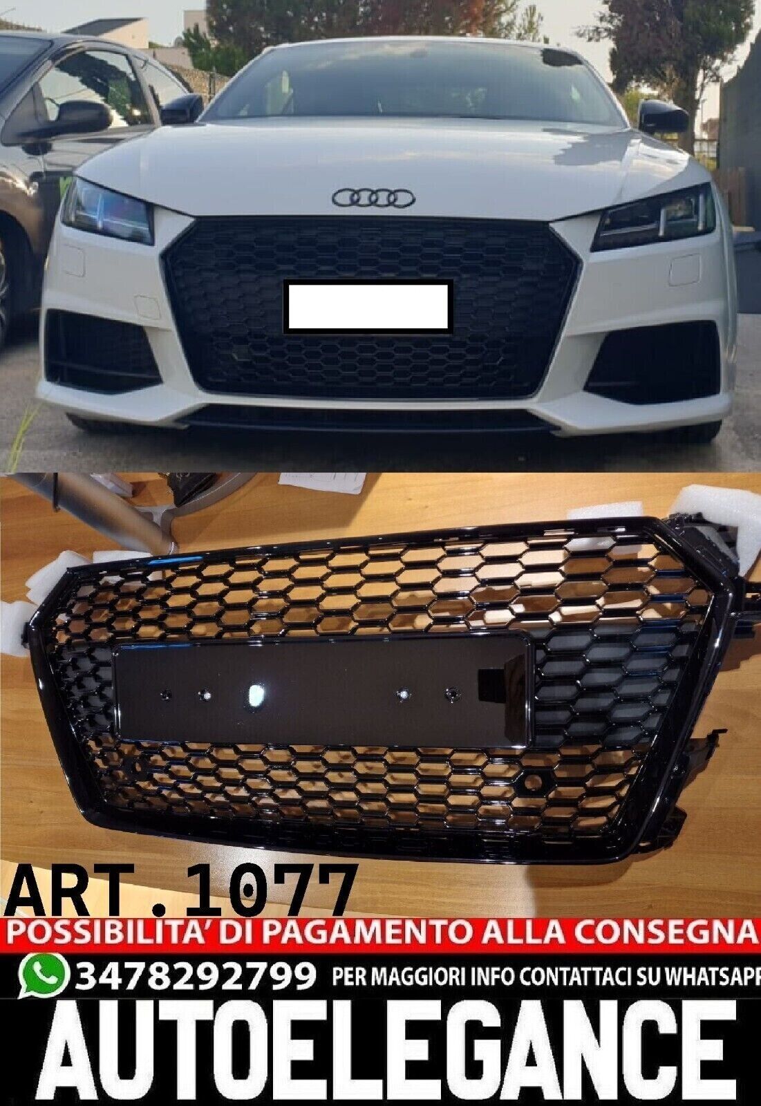 REJILLA DELANTERA RSTT HONEYCOMB AJUSTE PARA AUDI TT FV 2015+