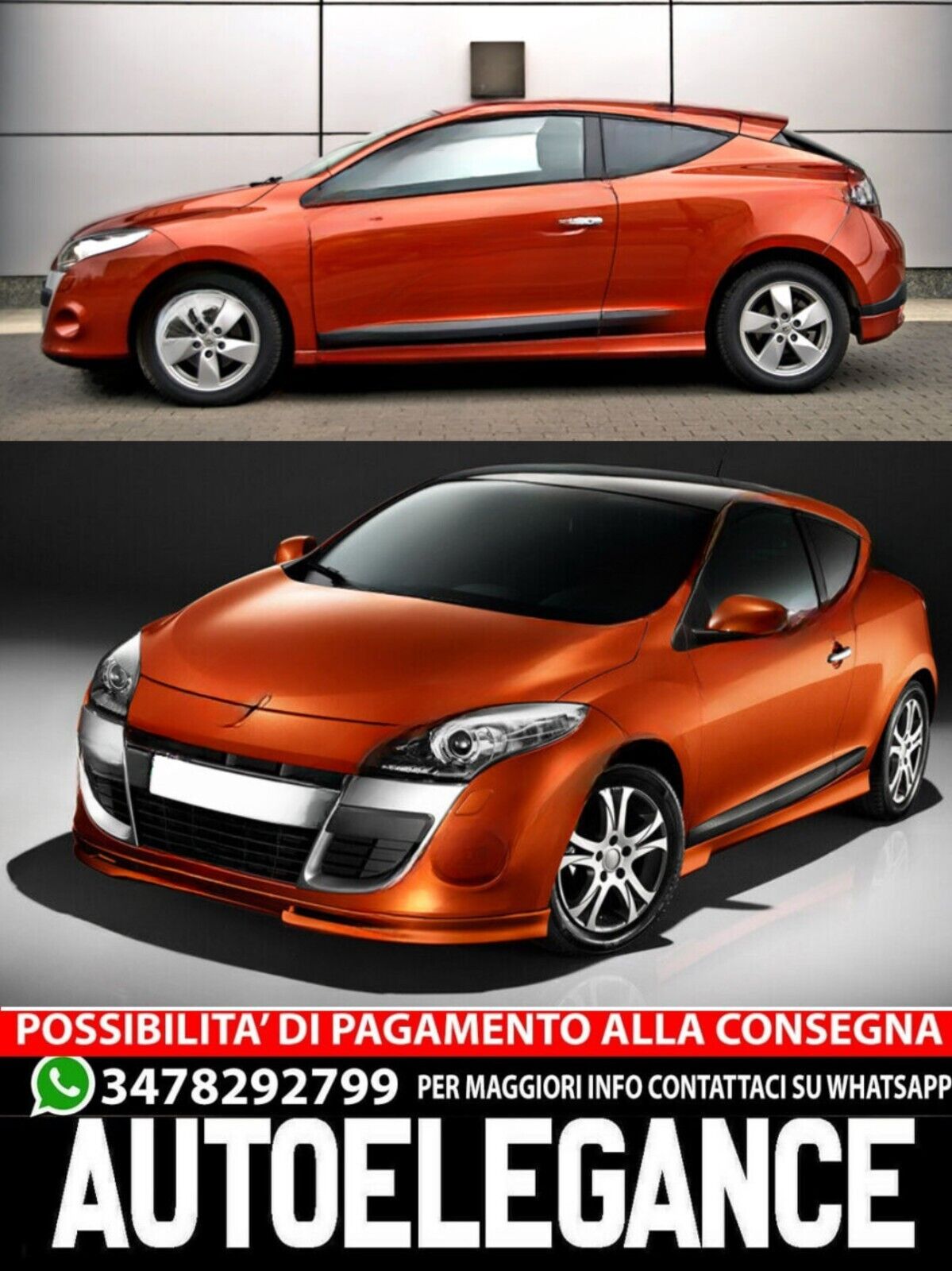 MINIGONNE LATERALI ADATTE PER RENAULT MEGANE COUP&Eacute; MK3