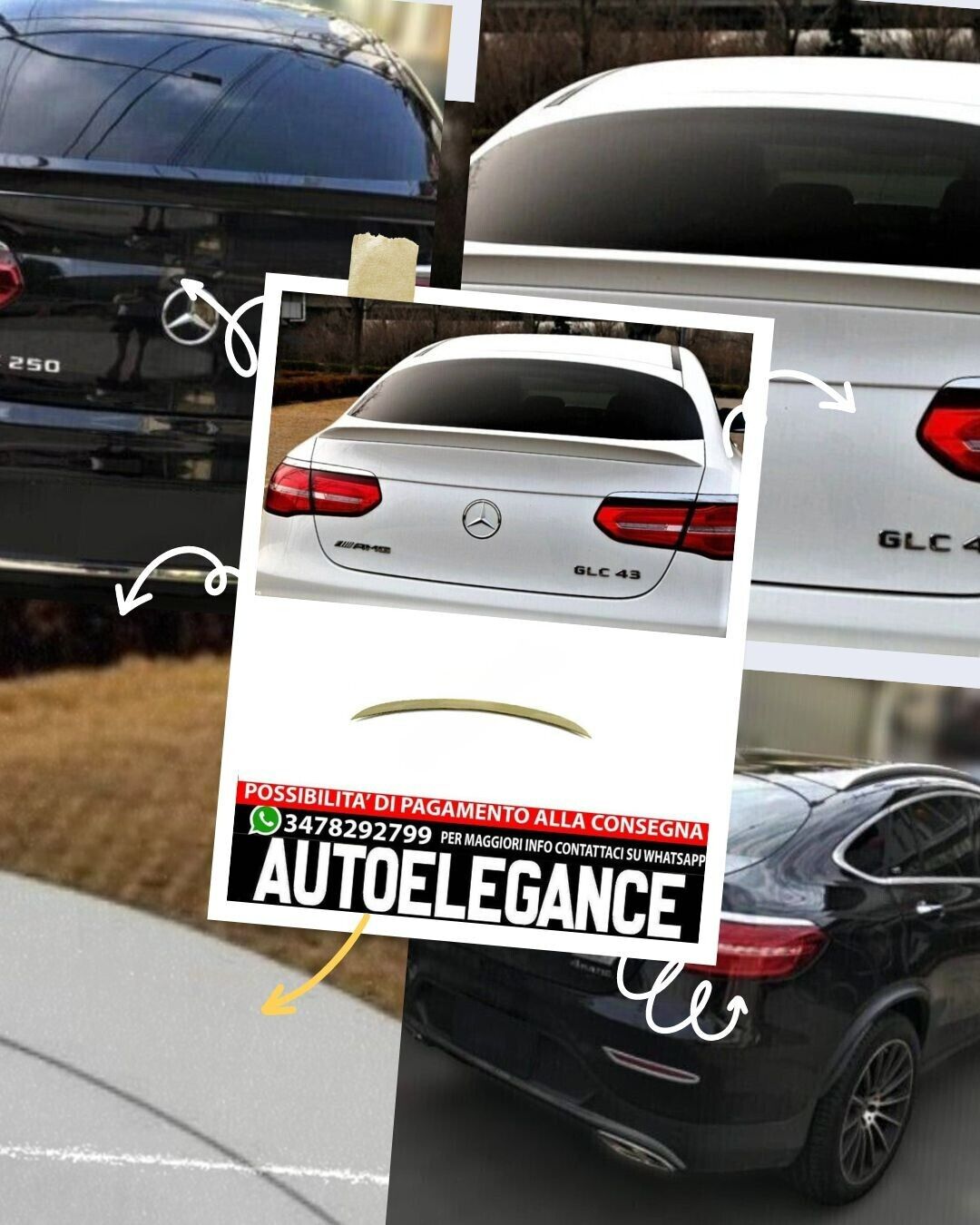 SPOILER adatto per Mercedes GLC C253 2016+ Coupe