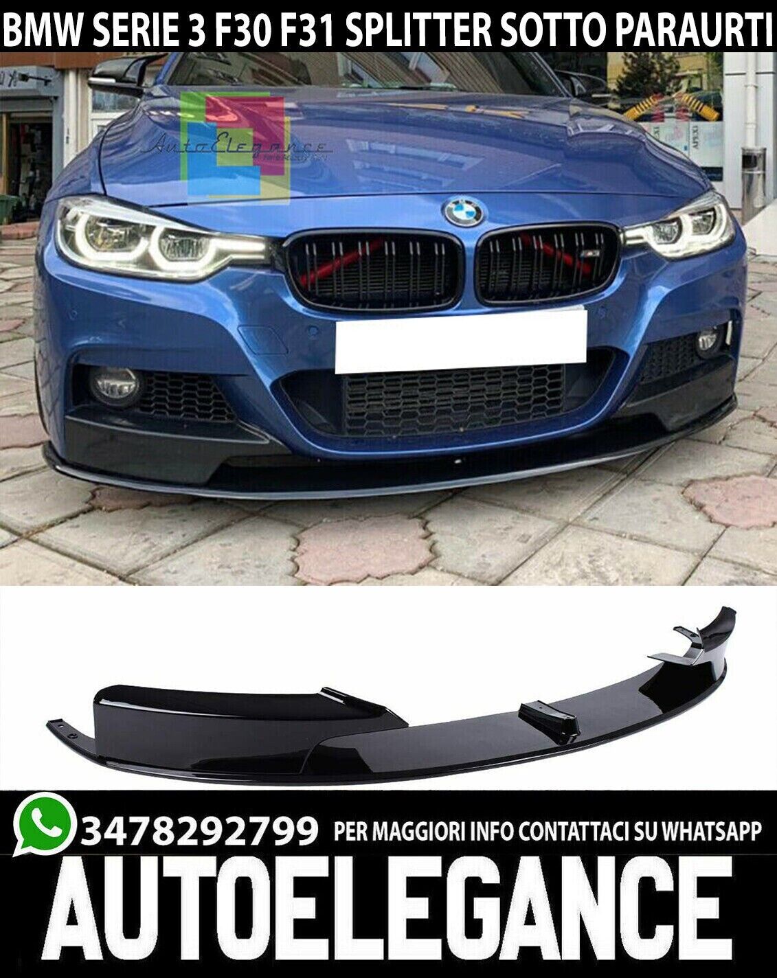 SOUS PARE-CHOC pour BMW S&Eacute;RIE 3 F30 F31 2011+ SPOILER AVANT M SPLITTER .-