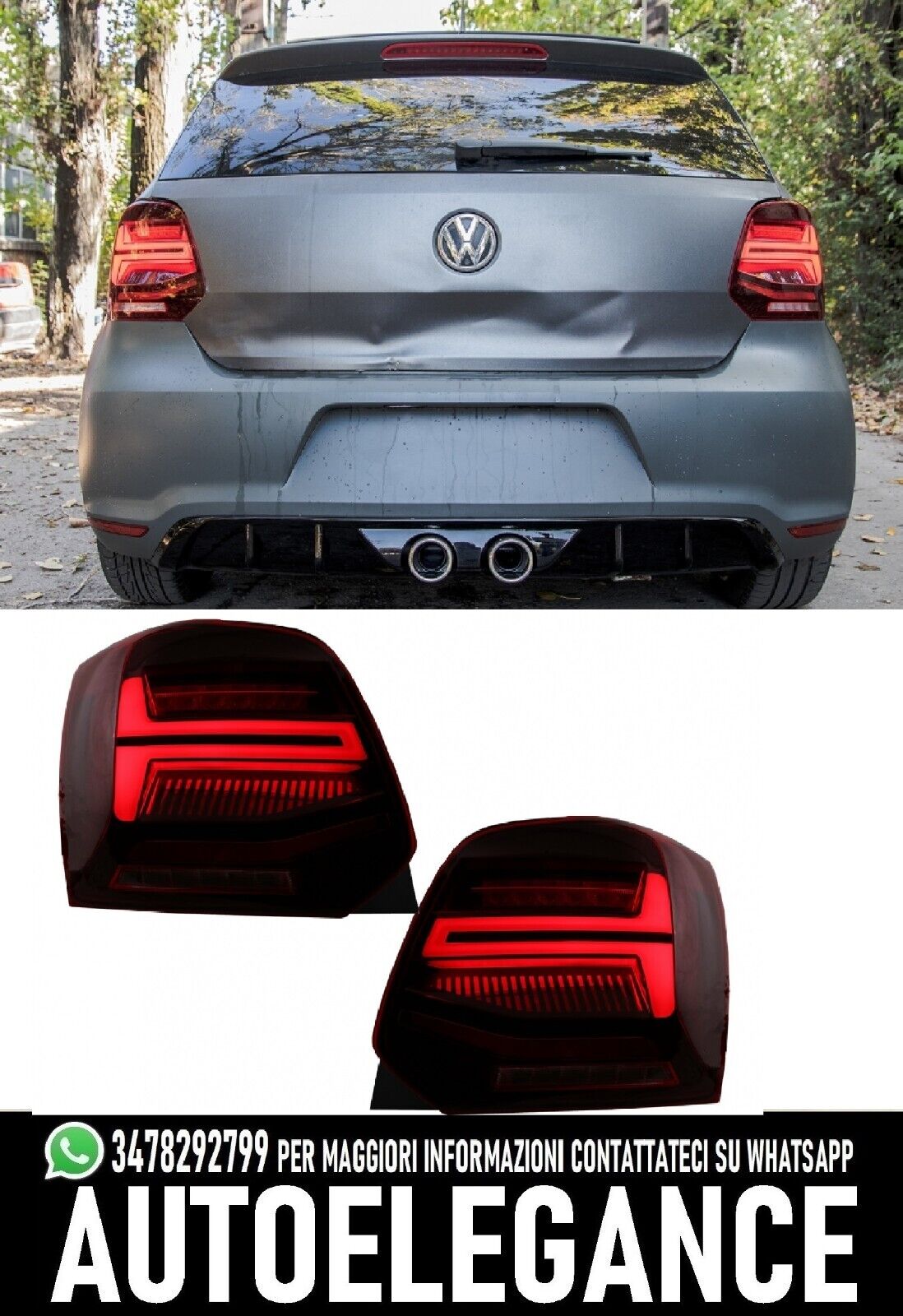 Fanali posteriori Full LED adatti per VW Polo 6R 6C 61 (2011-2017) Luci di svolt