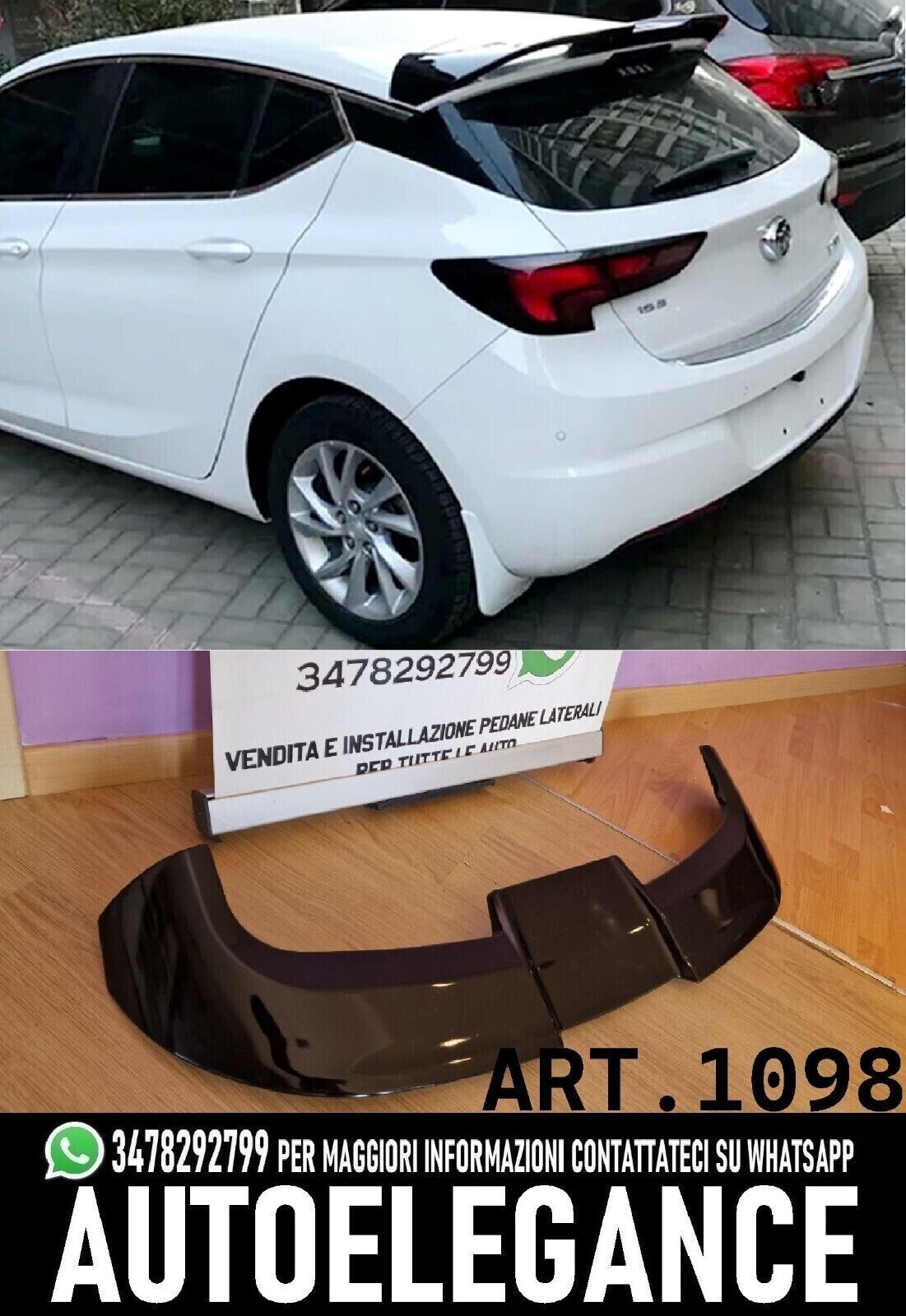 DACHSPOILER F&Uuml;R OPEL ASTRA K 2015-2021 OETTINGER LOOK GL&Auml;NZEND SCHWARZ