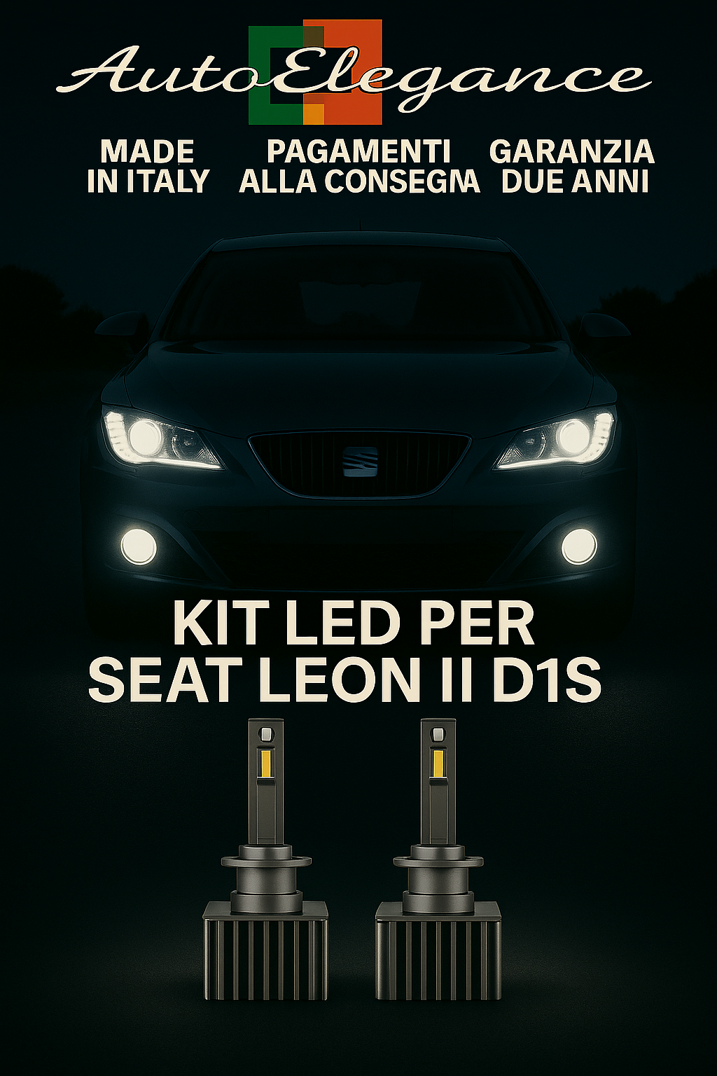 Set LED D1S 6000K Abblendlicht f&uuml;r Seat Leon II Licht Wei&szlig; Canbus