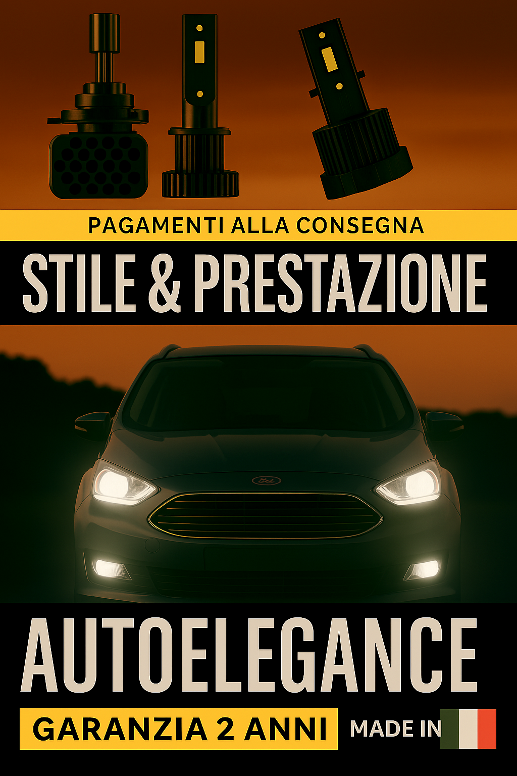 ?? KIT LED D3S 6000K BIANCO GHIACCIO ANABBAGLIANTI PER  FORD C MAX II  ??