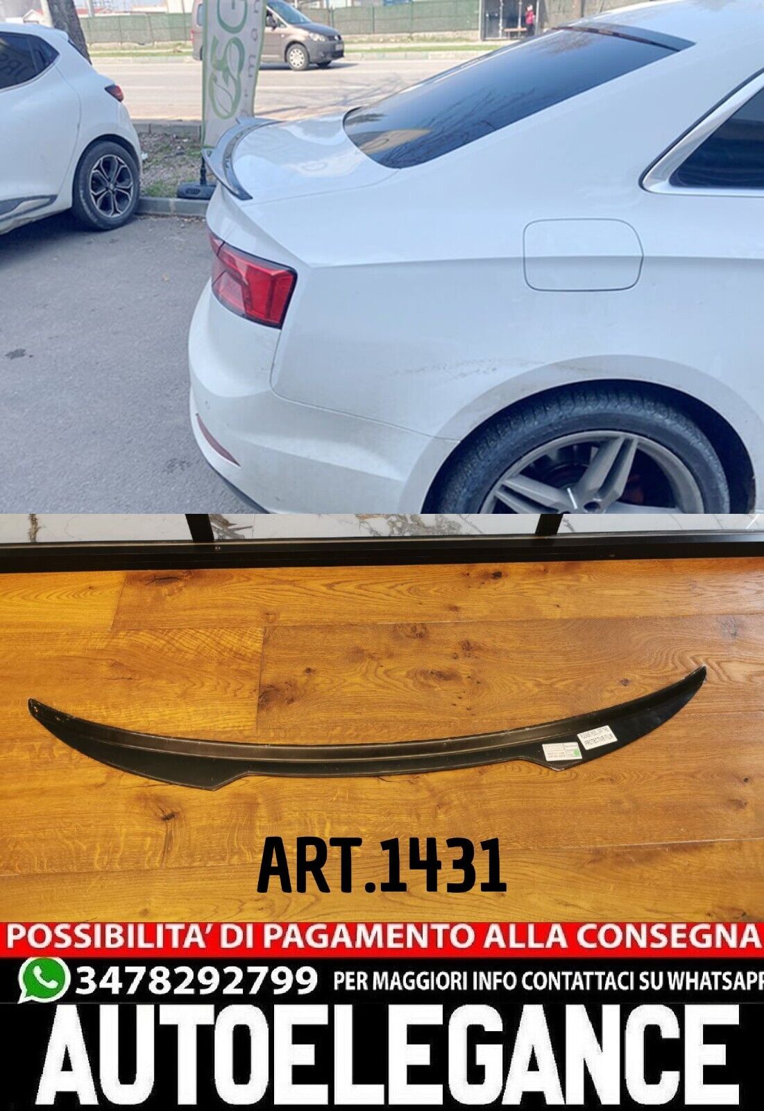 HECKFL&Uuml;GELSPOILER, GEEIGNET F&Uuml;R AUDI A5 F5 2016+ SCHWARZGL&Auml;NZEND SPORTLICHES