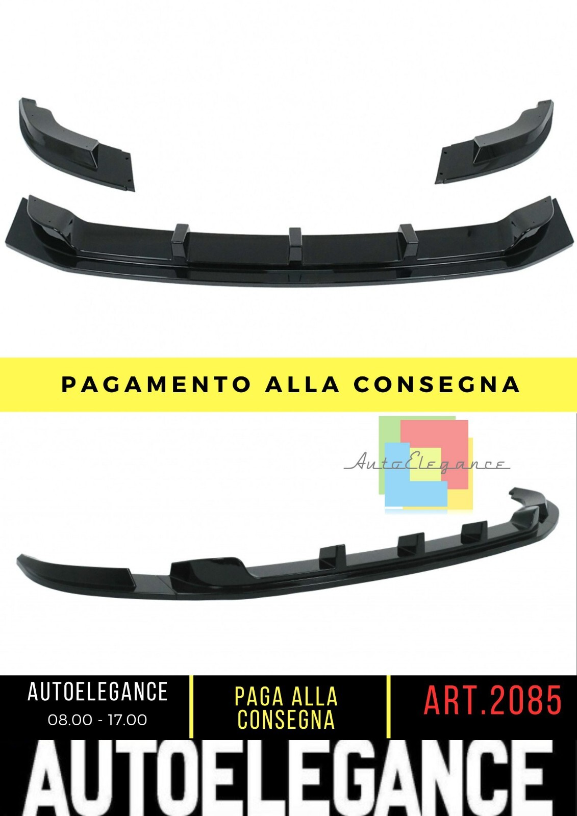 Labbro spoiler paraurti anteriore adatto per VW Transporter T6 SPORTLINE 2015