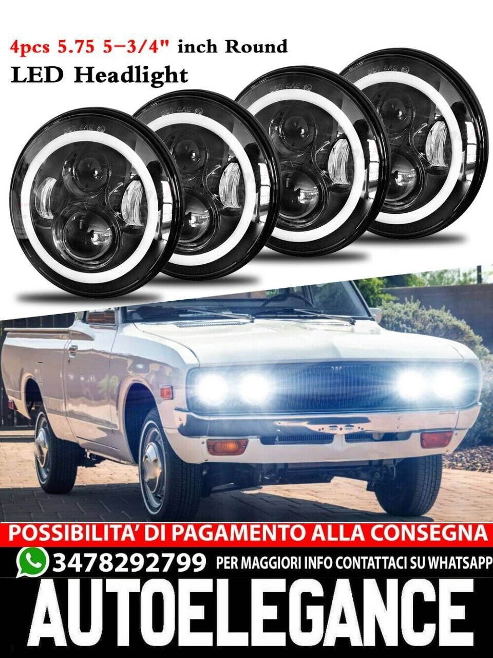 4PC 5 3/4 " 5.75 Zoll Leuchtt&uuml;rme Led- Round Hi/Lo Beam Fit Datsun 620 Pickup