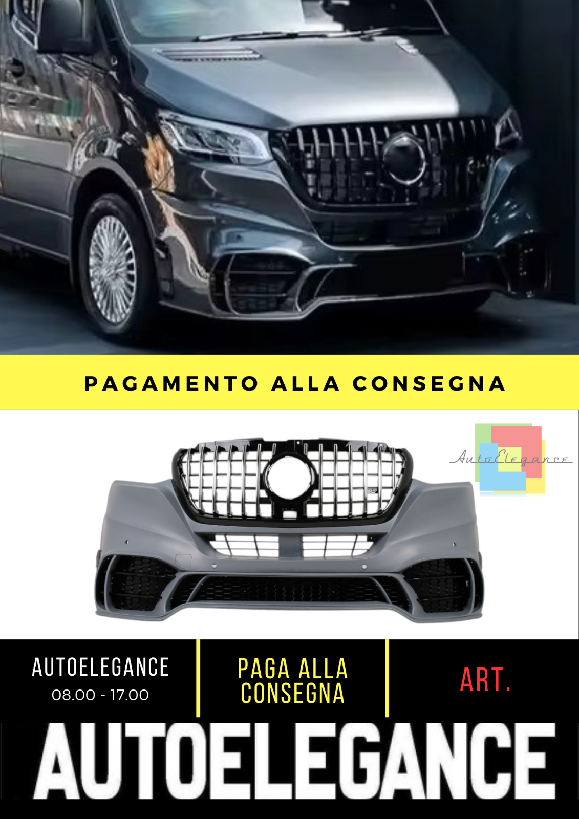 💥Paraurti anteriore adatto per Mercedes Sprinter W907 W910 19-21 GT Design💥