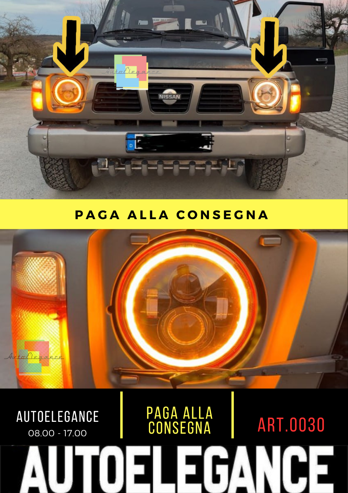 ?0030 NISSAN PATROL GR (Y60) FAROS FULL LED CON LUCES DIURNAS ANGEL EYES?