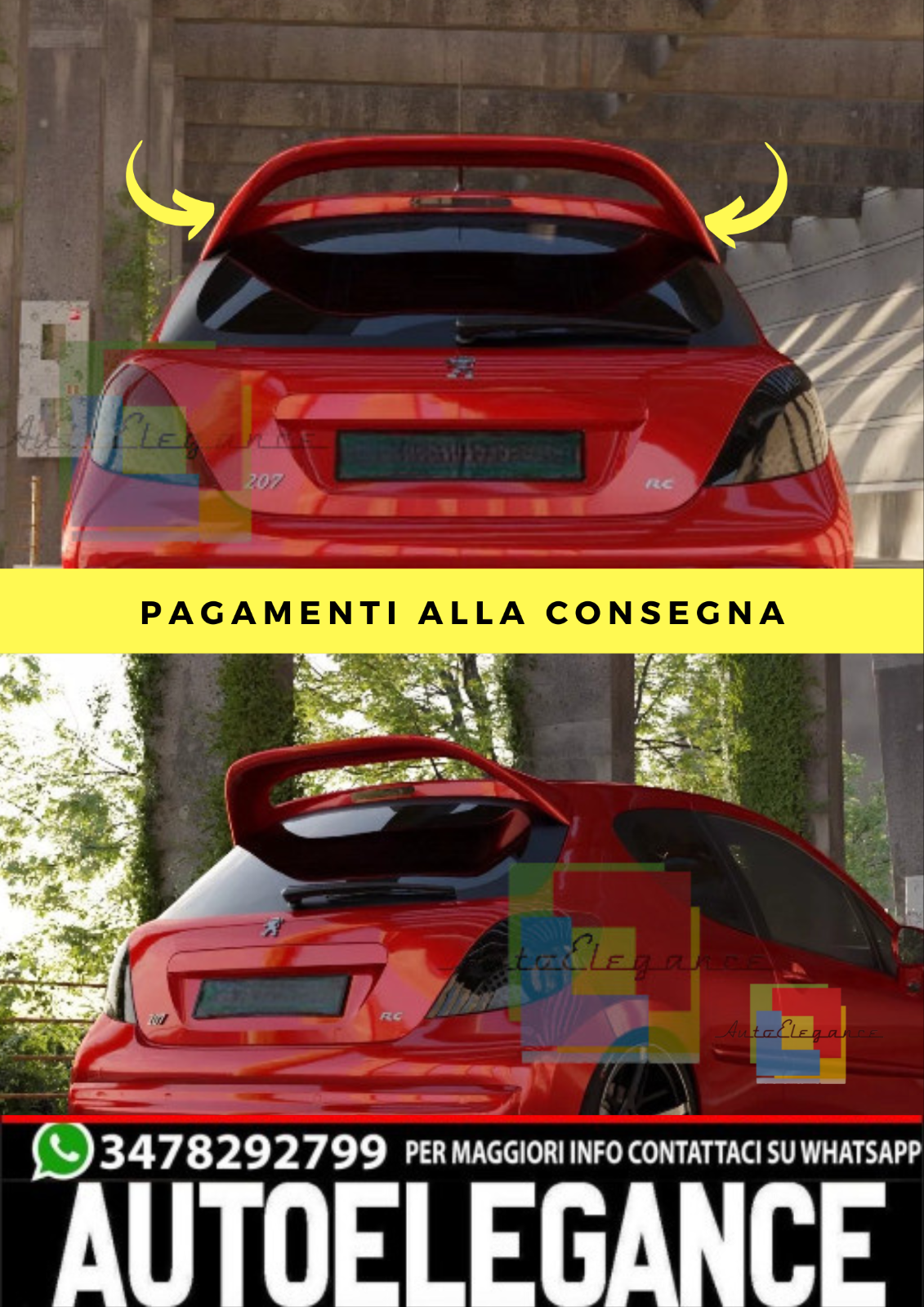 SPOILER ADATTO PER PEUGEOT 207 STILE WRC (2006-2012)