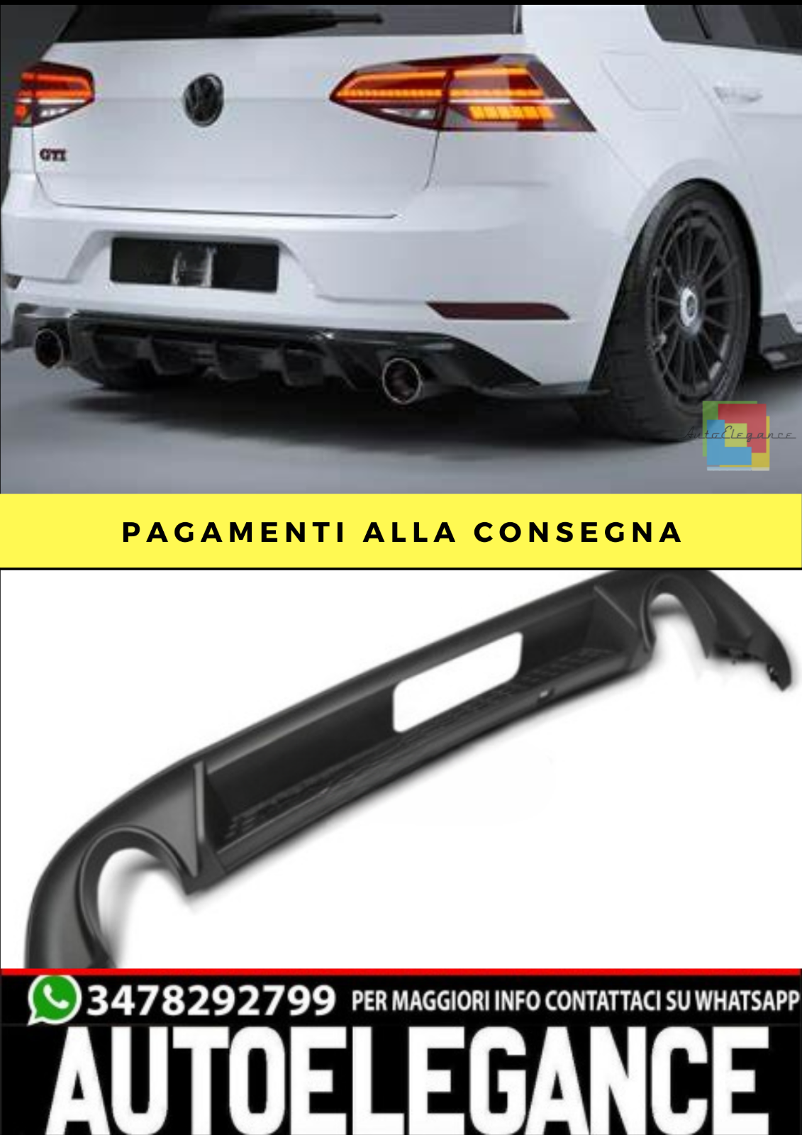 ??DIFFUSORE ADDATO PER  VW GOLF 7 17-19??