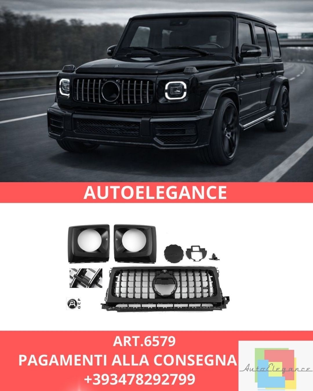 ART.6579 Sportgrill passend für Mercedes W463 LOOK ab 2018