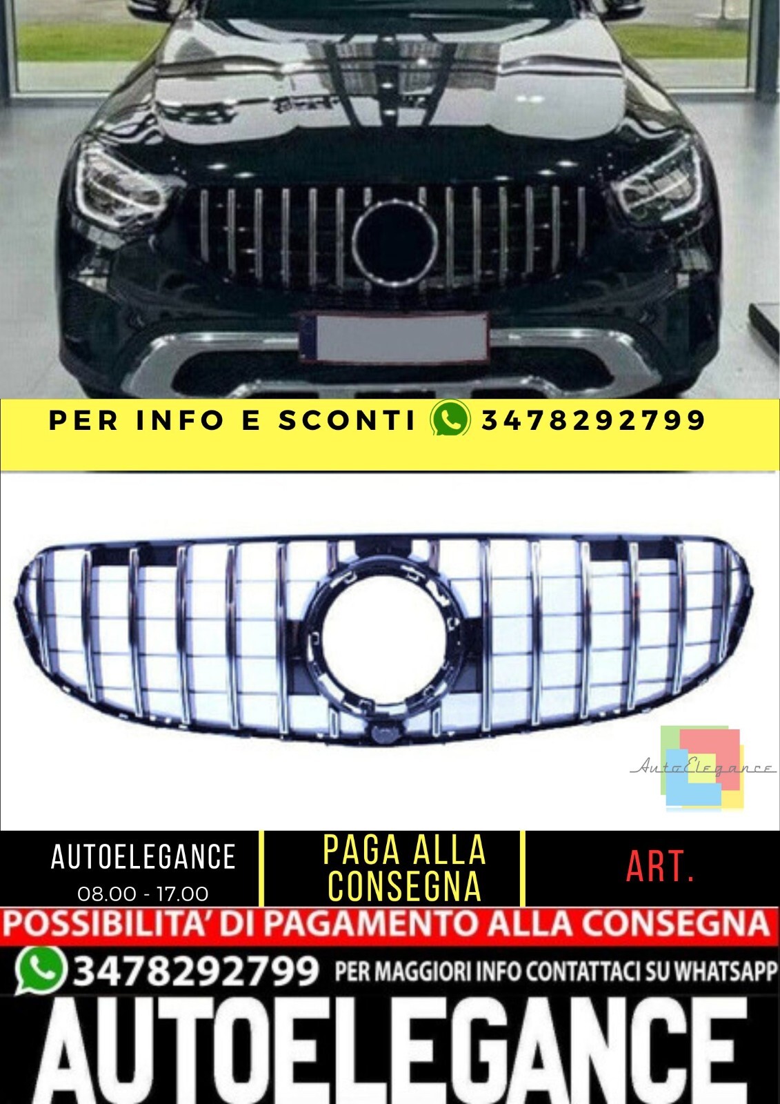 Griglia compatibile con Mercedes-Benz x253 c253 glcPANAMERICANA