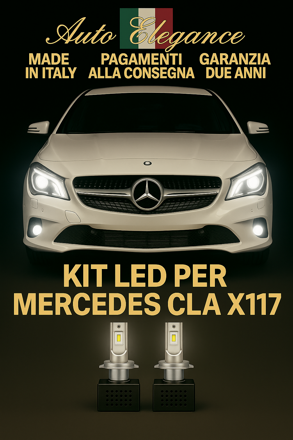 💫Kit LED D3S 6000K Anabbaglianti + Fendinebbia per Mercedes CLA Bianco CANBUS💫