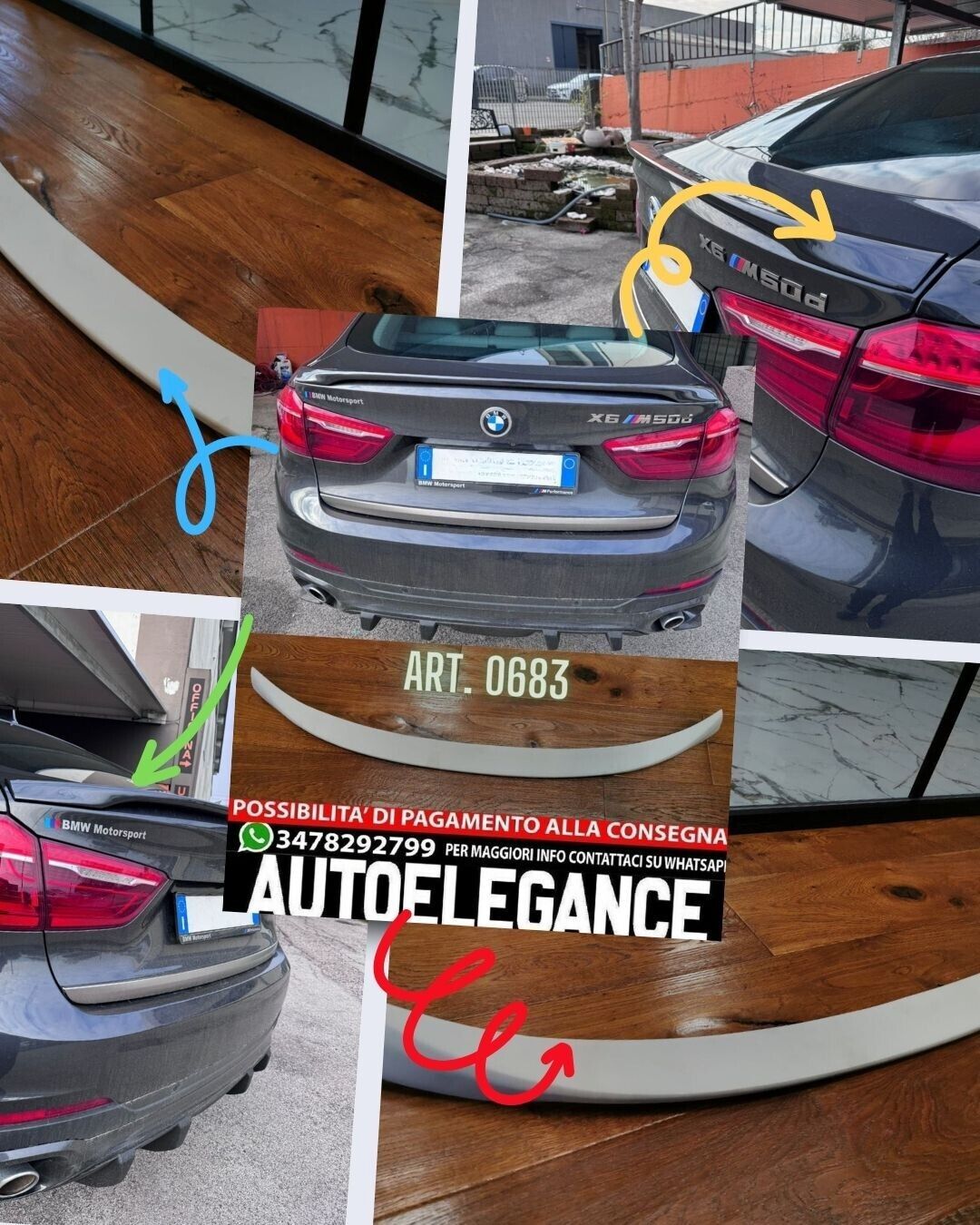 HECKSPOILER GEEIGNET F&Uuml;R BMW X6 F16 2014-2019 LOOK M RAW DESIGN