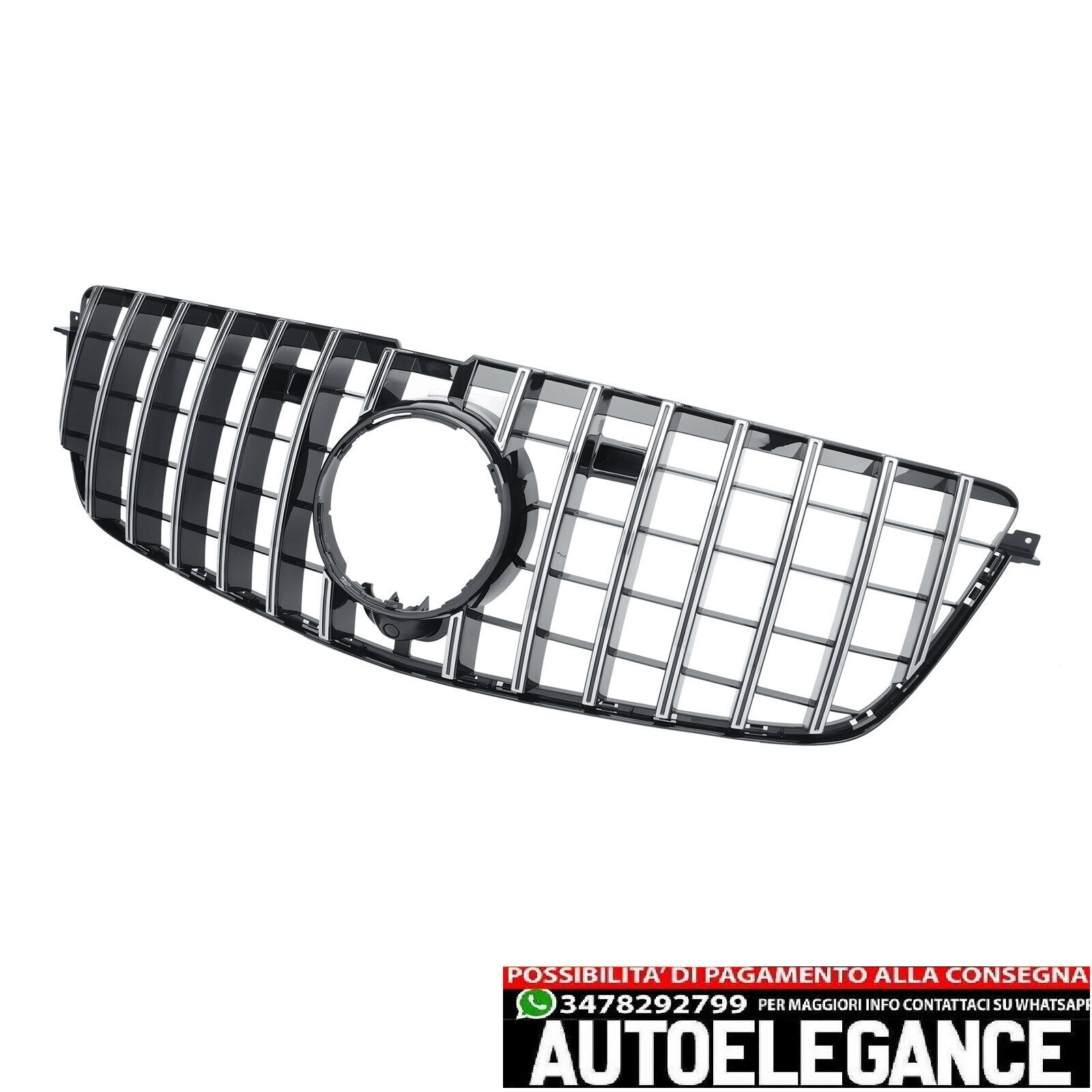 Front Gitter Panamericana Grill Geeignet F&uuml;r Mercedes Gl X166 12-15 Shiny Chrome