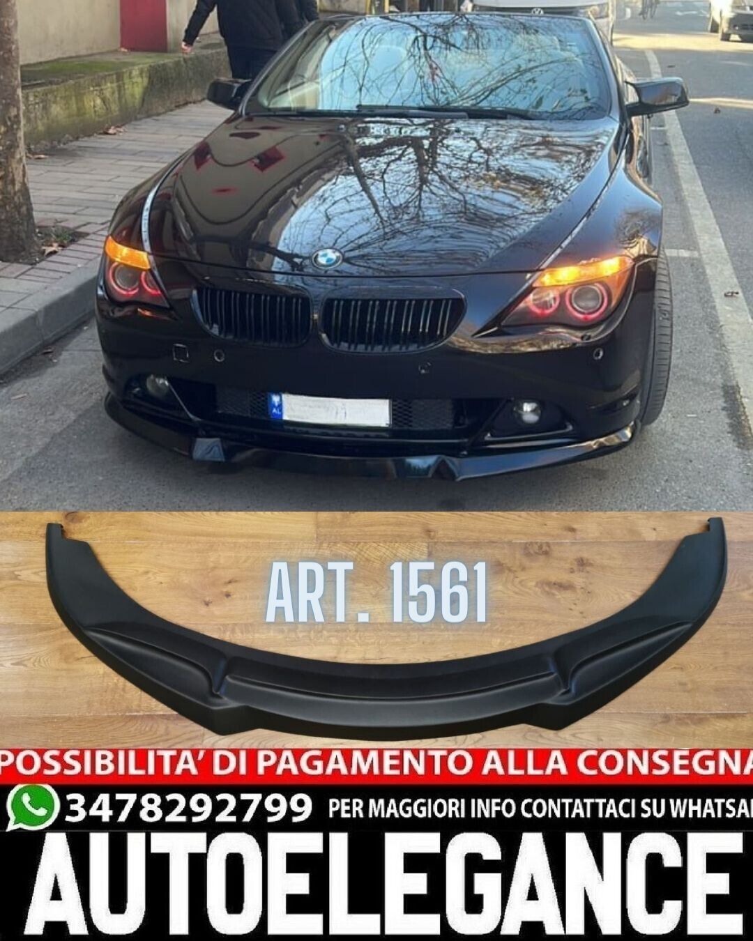 SPLITTER ADATTO PER BMW SERIE 6 E63 E64 2003-2007 STANDARD LOOK GREZZO