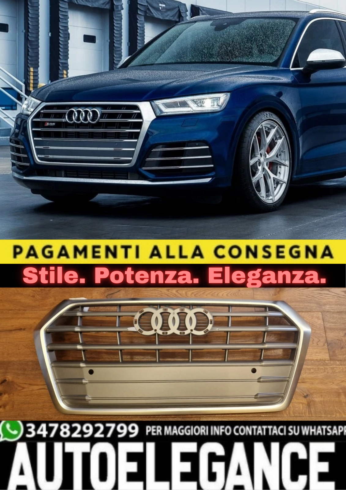 2196  Gitter Heizk&ouml;rper Geeignet f&uuml;r Audi Q5 Fy 2017-2020