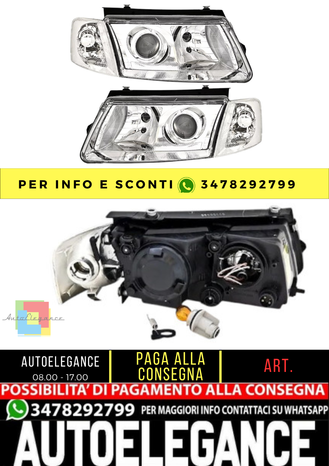 🔥Set fari per VWPassat3 Bab 96 in un set di frecce, vetro trasparente, cromato